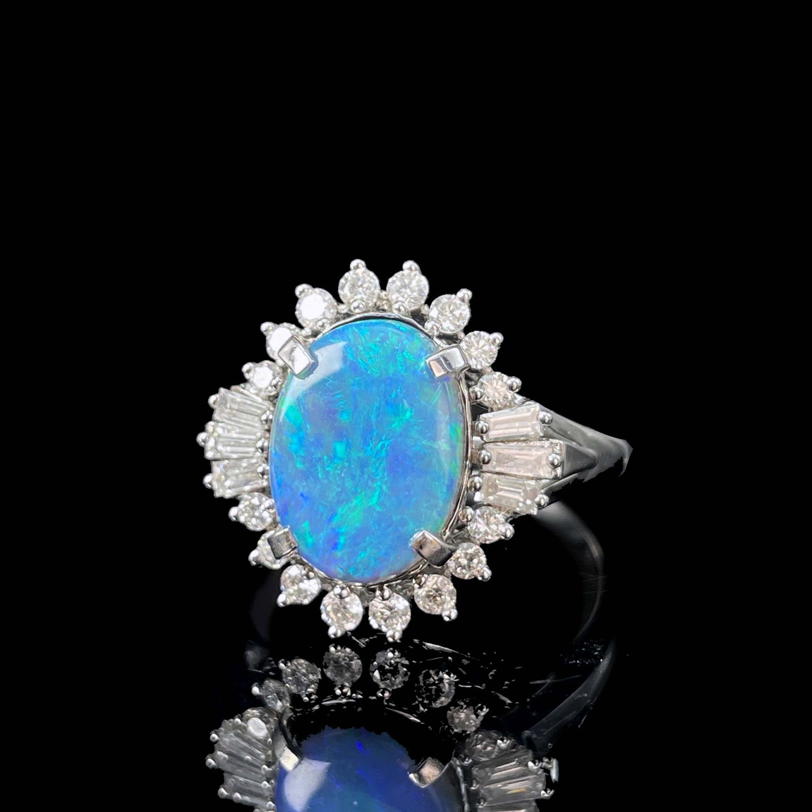 14k Gold 2.92 Ctw Natural Opal & Diamond Ring - 6