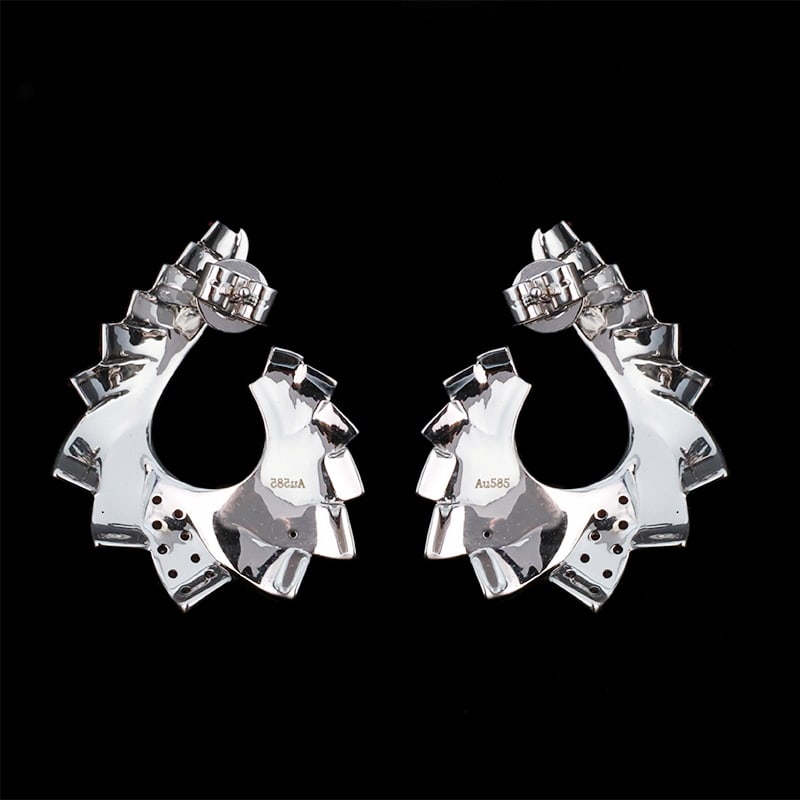 14k Gold 2.70 Ctw Vivid Red Natural Ruby & Diamond Earrings - 4