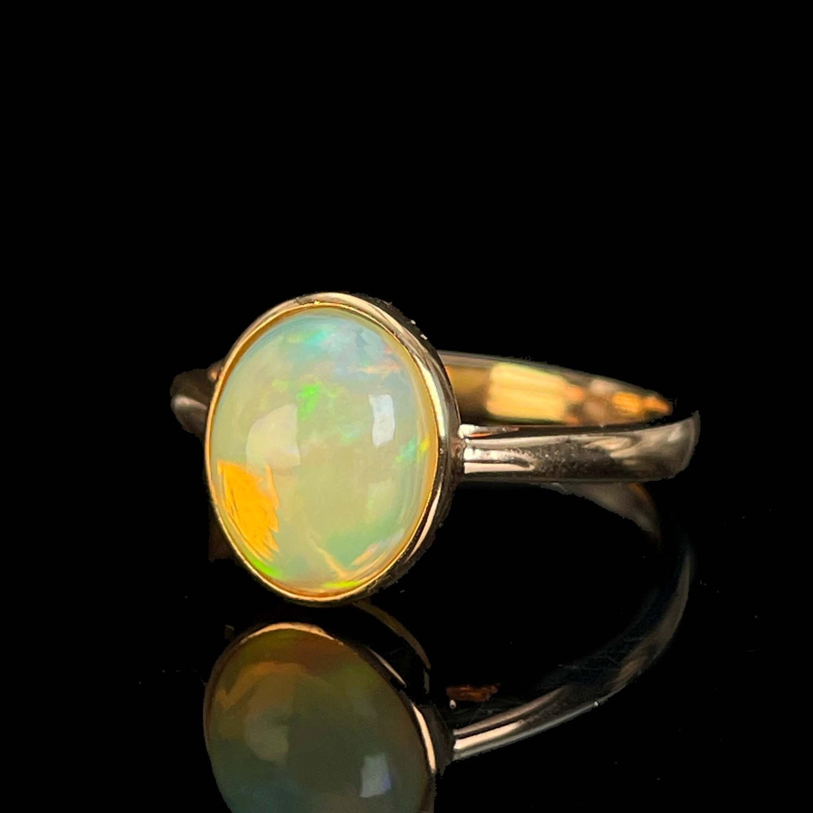 14k Gold 1.65 Ct Natural Opal Ring - 3
