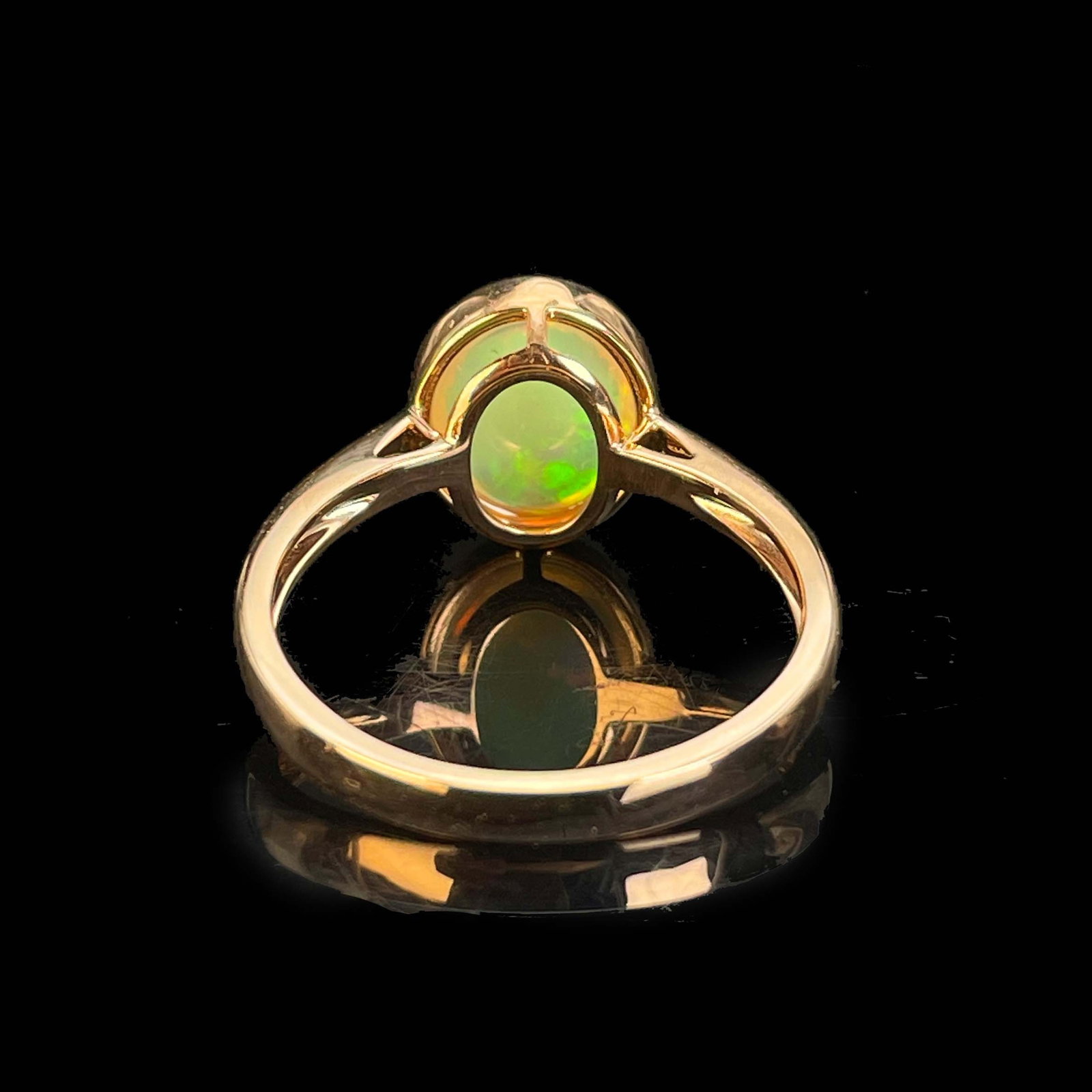 14k Gold 1.65 Ct Natural Opal Ring - 5