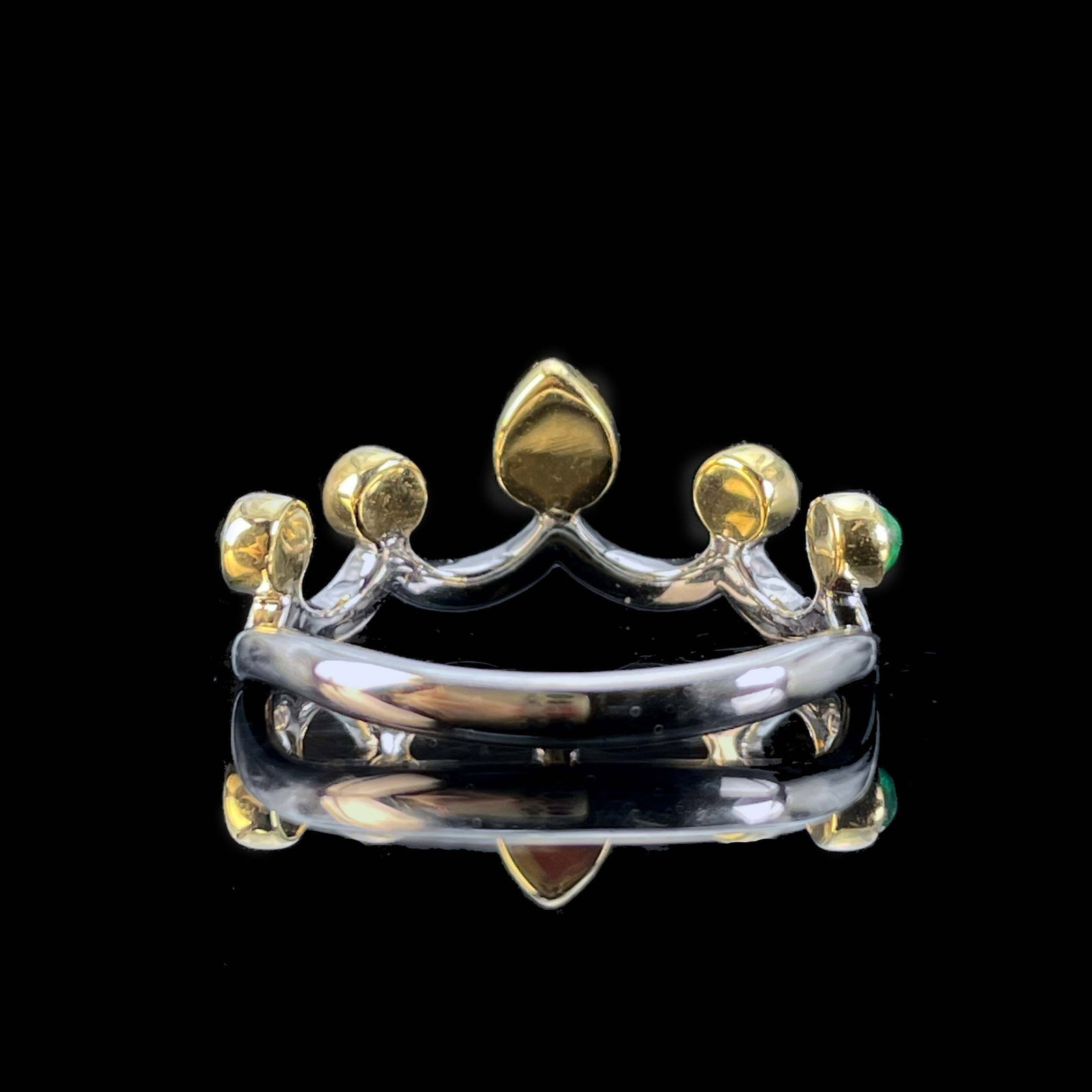 14k Gold 0.59 Ctw Natural Emerald & Diamond Ring - 4