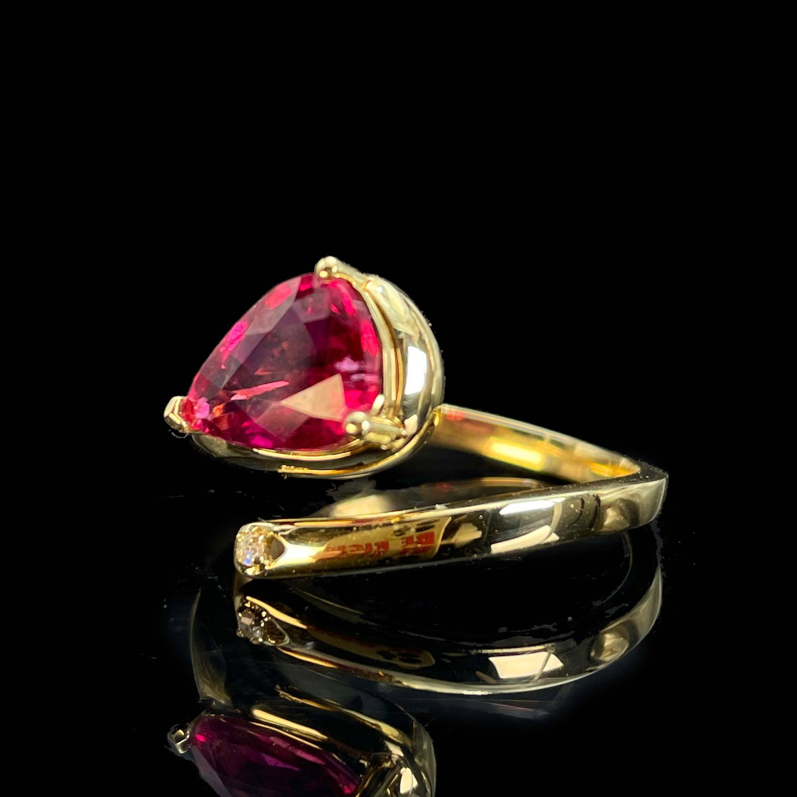 14k Gold 1.5 Ct Natural Tourmaline & Diamond Ring - 3