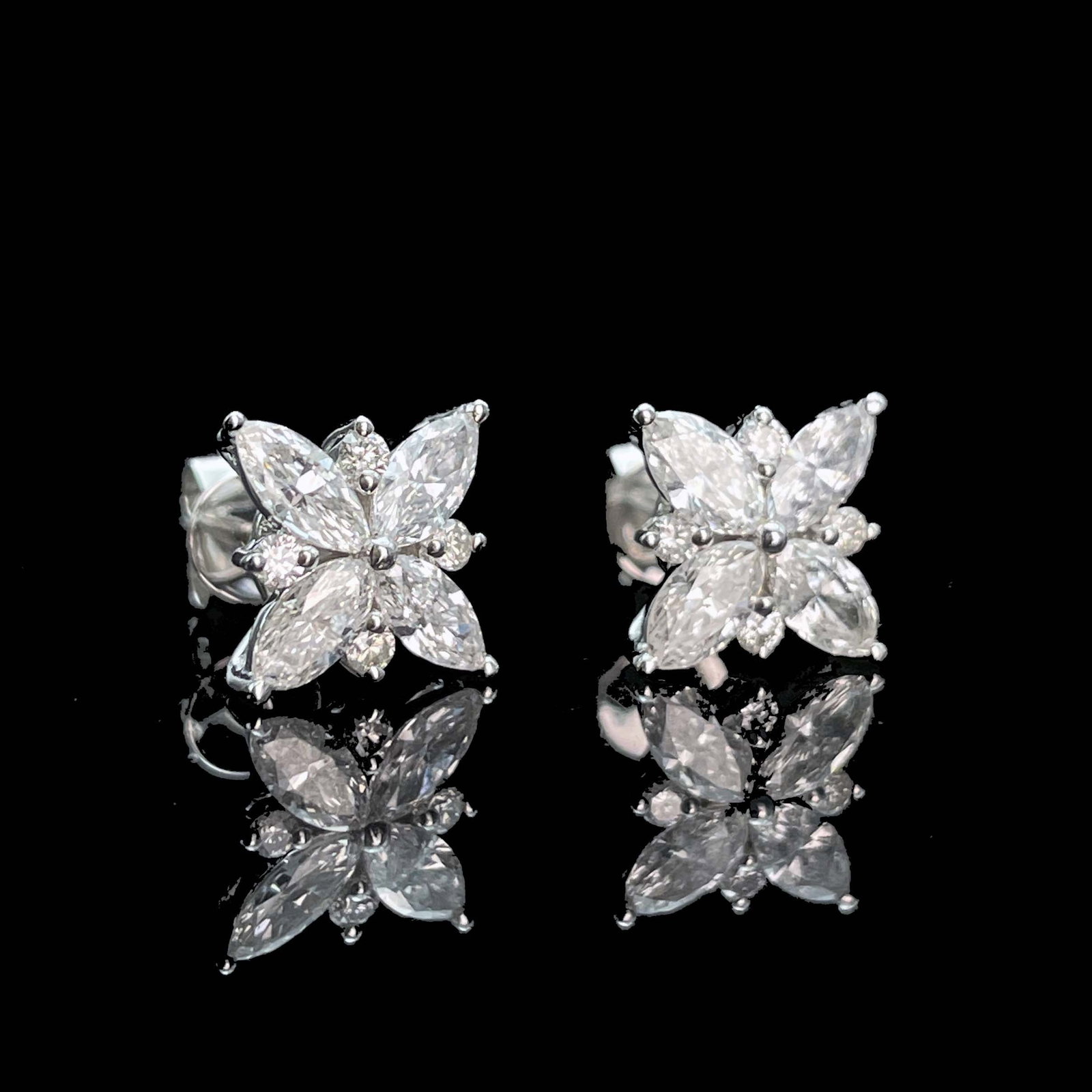 14k Gold 1.3 Ct Natural H Diamond Earrings - 2