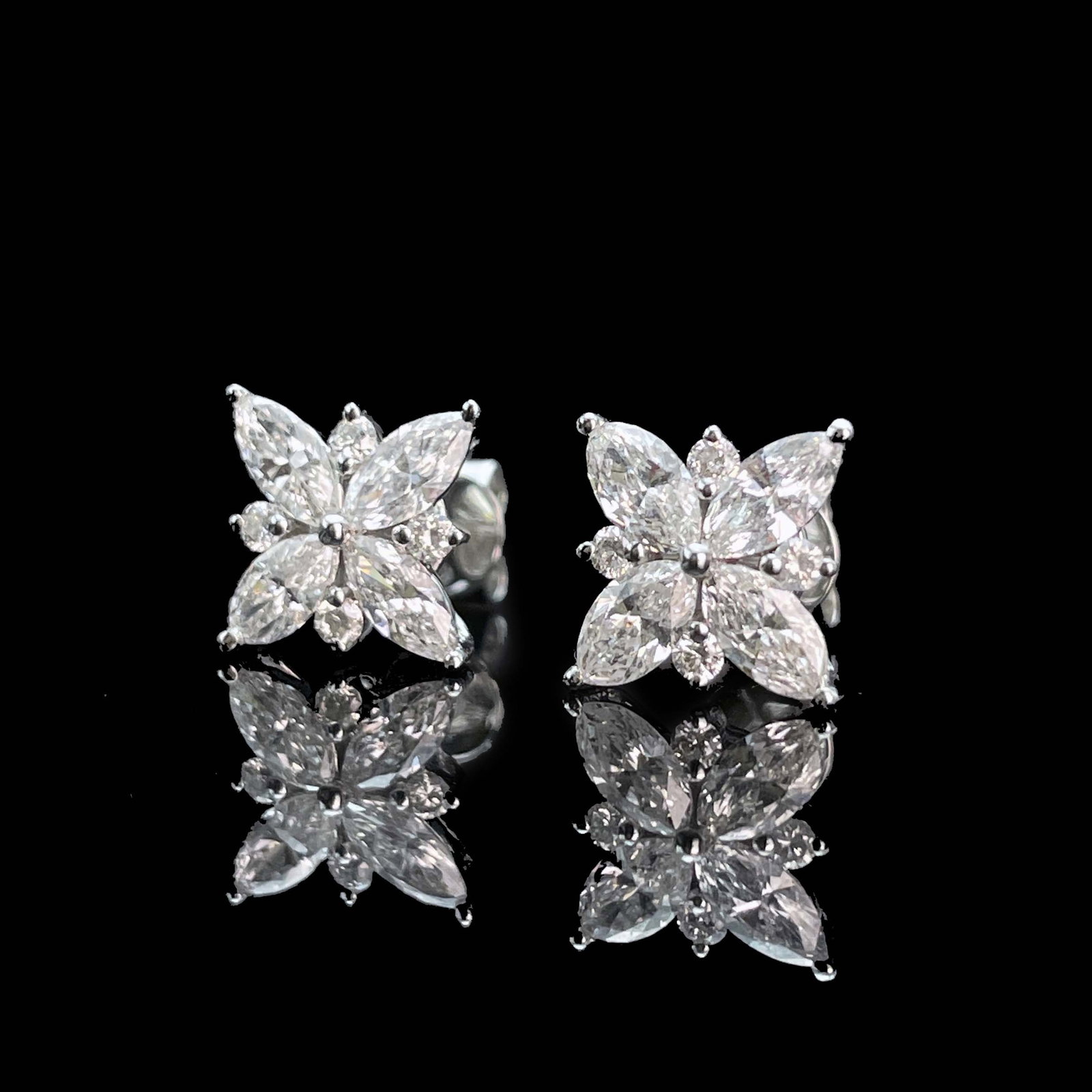 14k Gold 1.3 Ct Natural H Diamond Earrings - 3