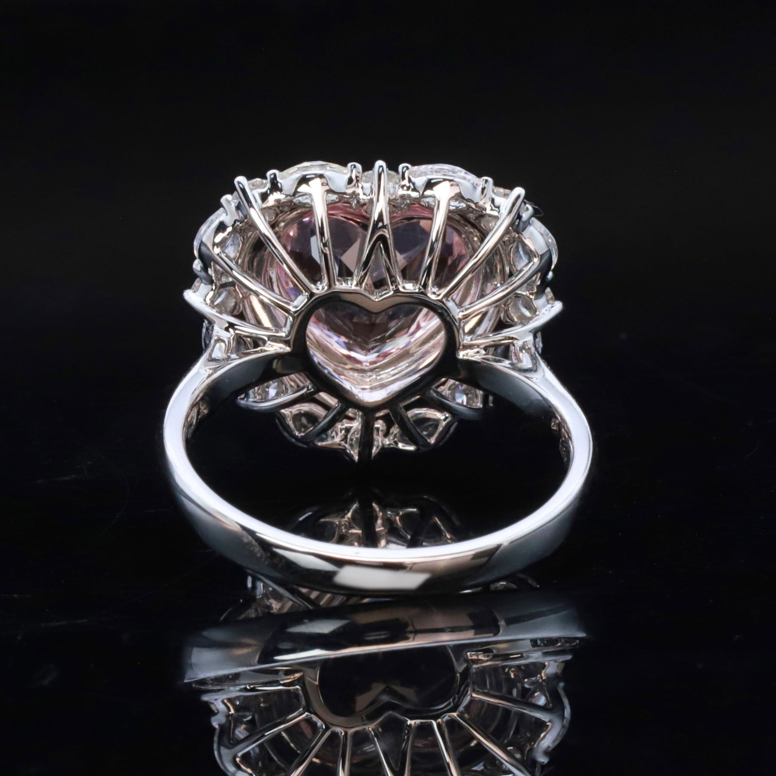 14k Gold 4.29 Ctw Natural Morganite & Diamond Ring - 4