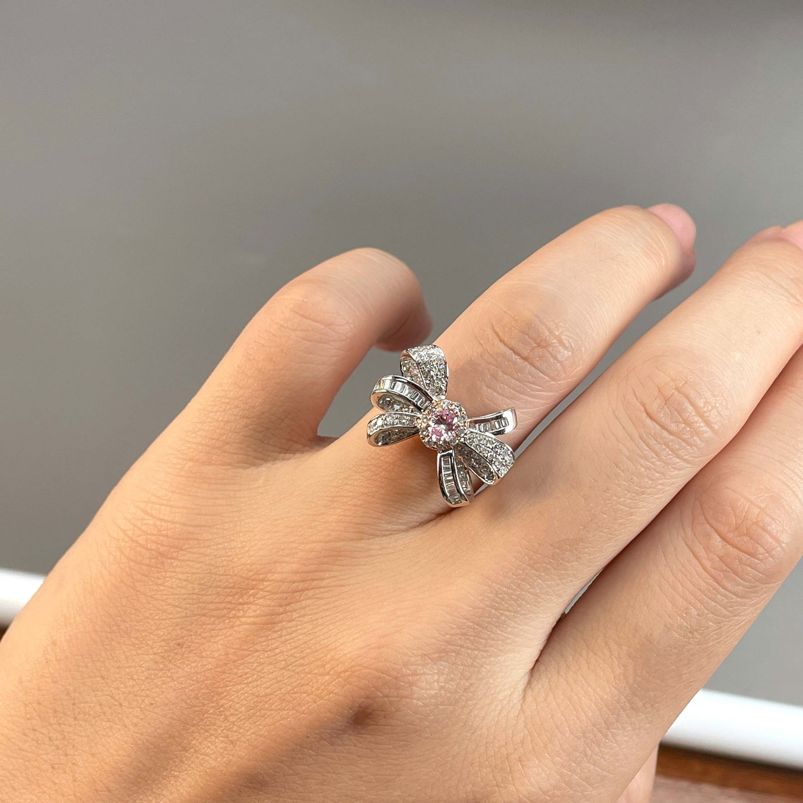 14k Gold 0.72 Ctw Natural Pink Diamond & Diamond Ring - 2