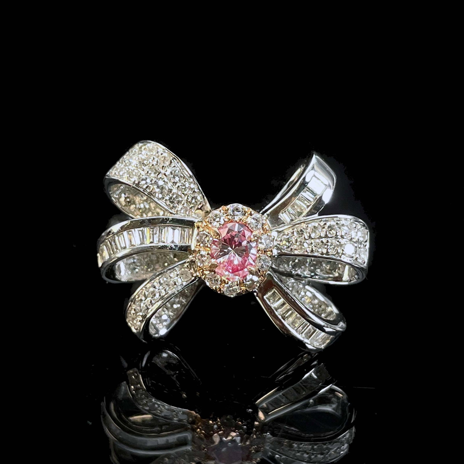 14k Gold 0.72 Ctw Natural Pink Diamond & Diamond Ring - 3