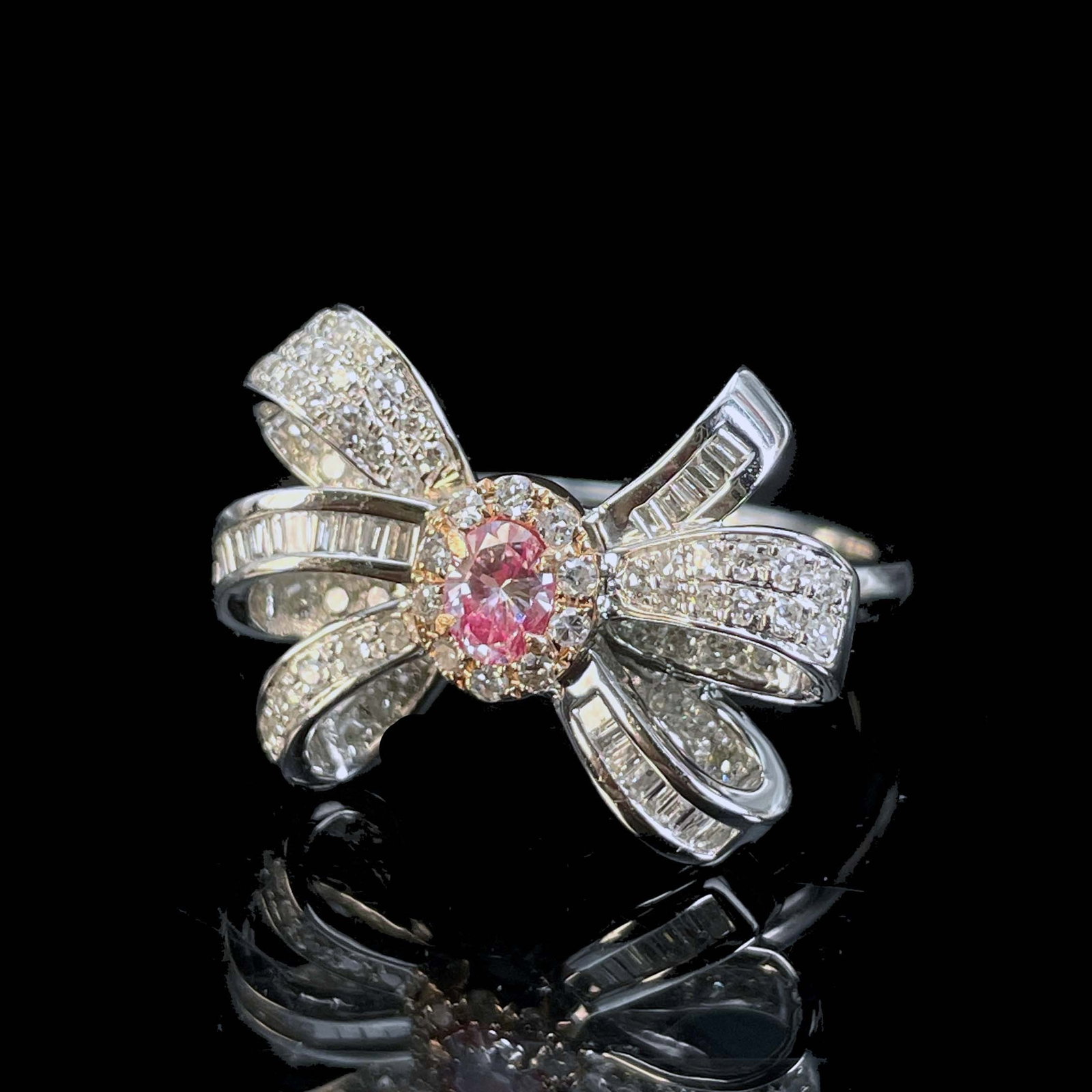 14k Gold 0.72 Ctw Natural Pink Diamond & Diamond Ring - 5