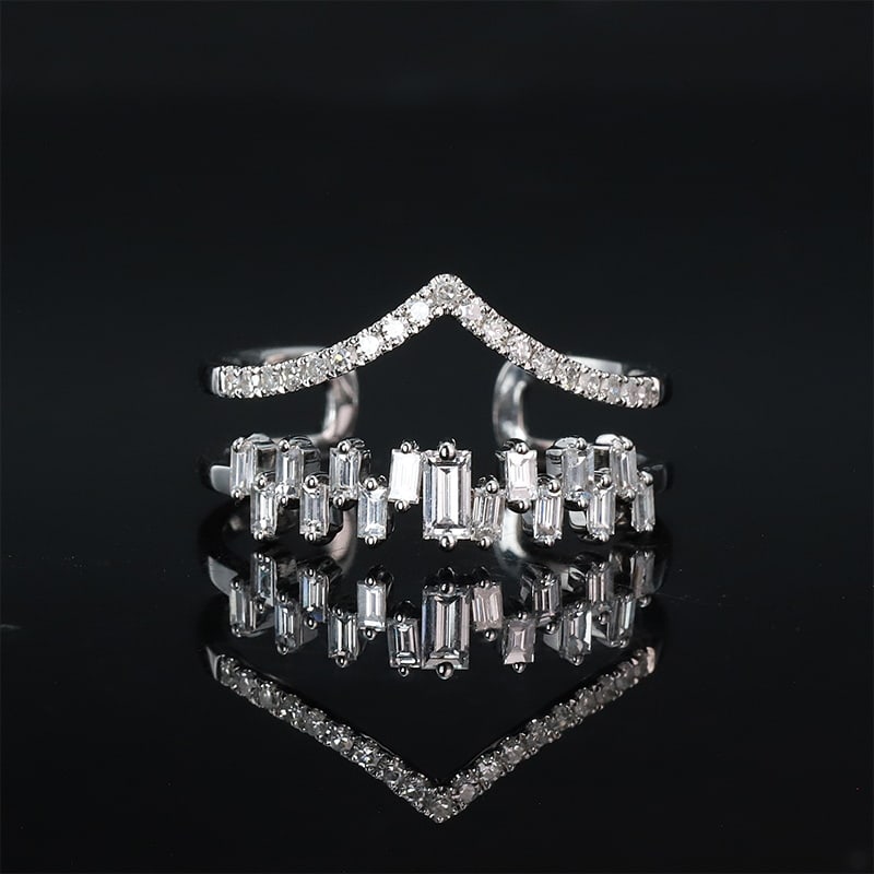 14k Gold 0.40 Ct Natural H Diamond Ring: Ref:230943202 // gold content:14k gold // ring size:7. 25us // // main gemstone:diamond // shape:multiply // carat weight:0. 40ct // clarity grade:vs-si // color:h // treatment:natural // Low