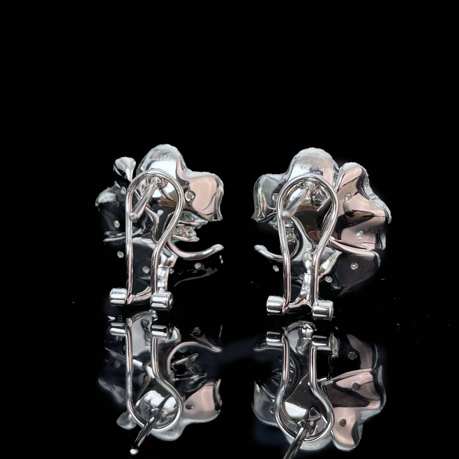 14k Gold 2.50 Ctw Natural Paraiba Tourmaline & Diamond Earrings - 4