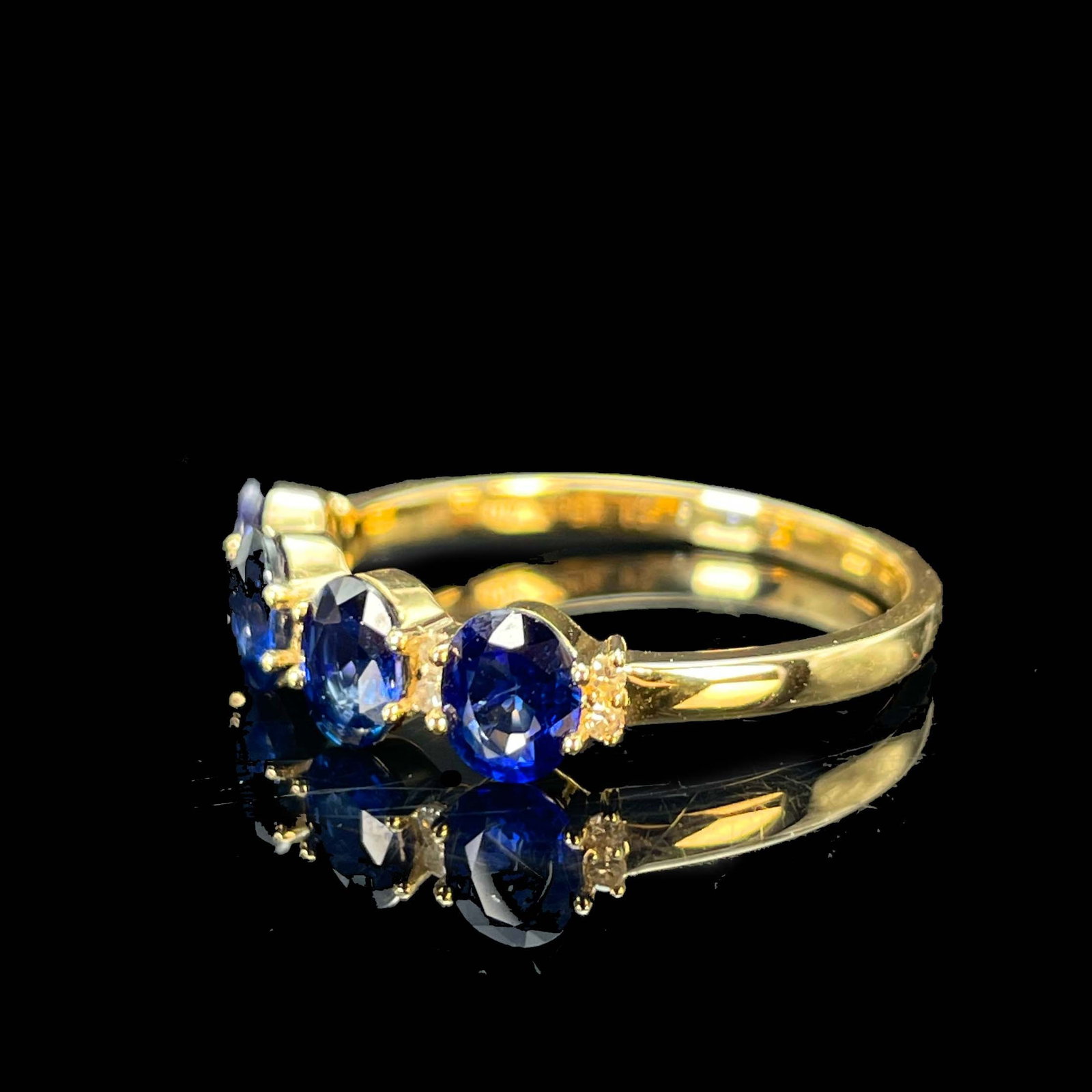 14k Gold 1.45 Ct Natural Sapphire & Diamond Ring - 2