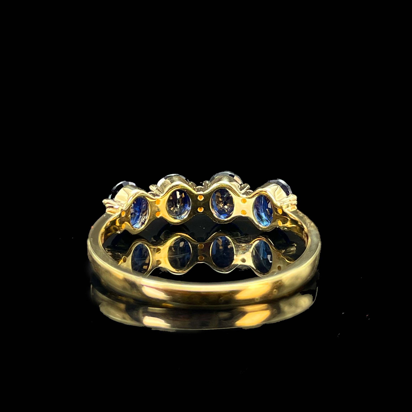 14k Gold 1.45 Ct Natural Sapphire & Diamond Ring - 3