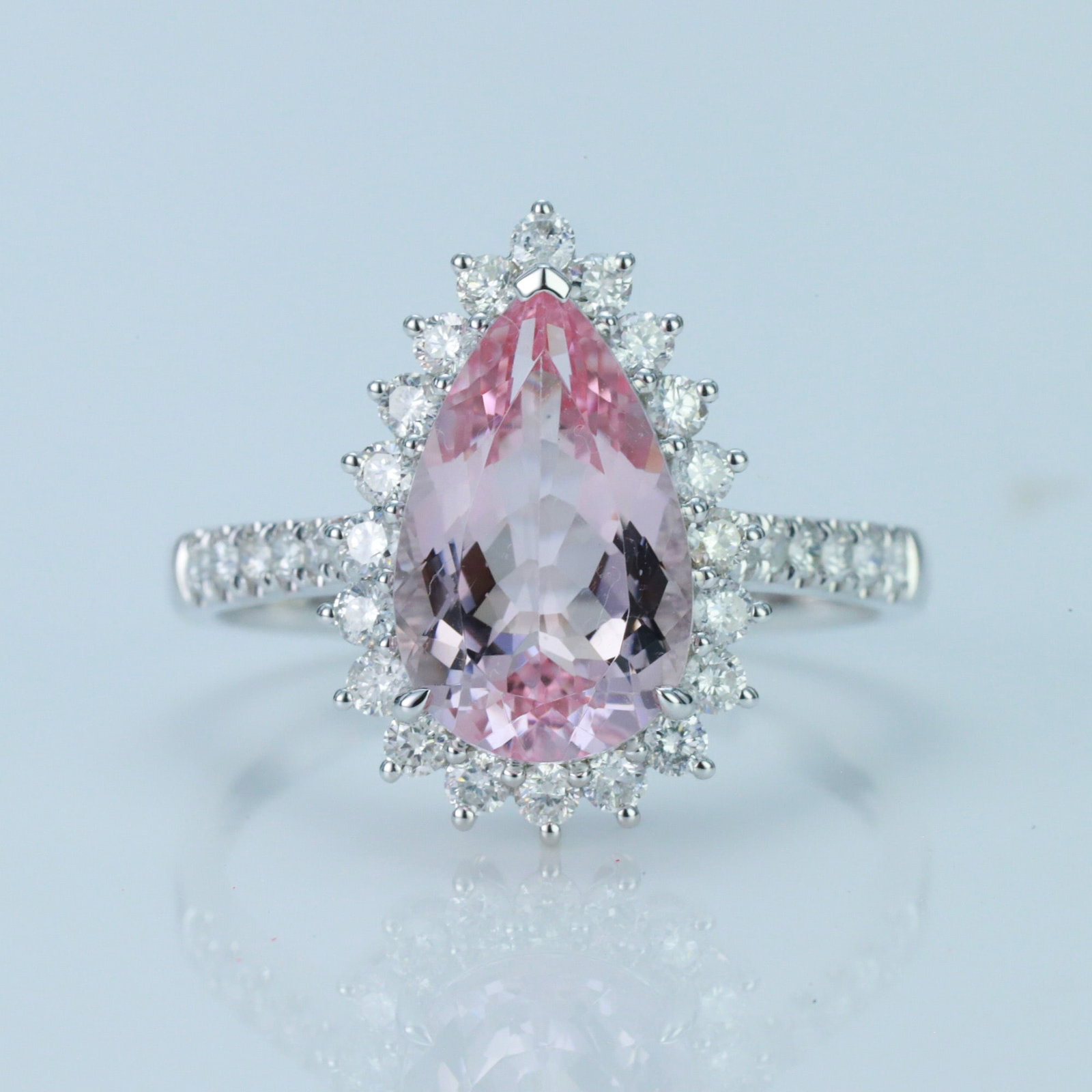 14k Gold 3.17 Ctw Natural Morganite & Diamond Ring (1 of 5)