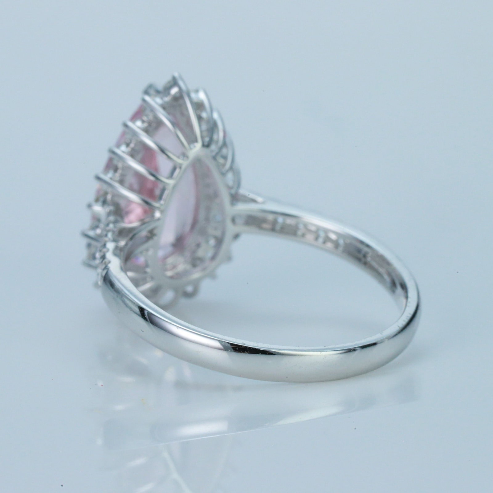 14k Gold 3.17 Ctw Natural Morganite & Diamond Ring - 3