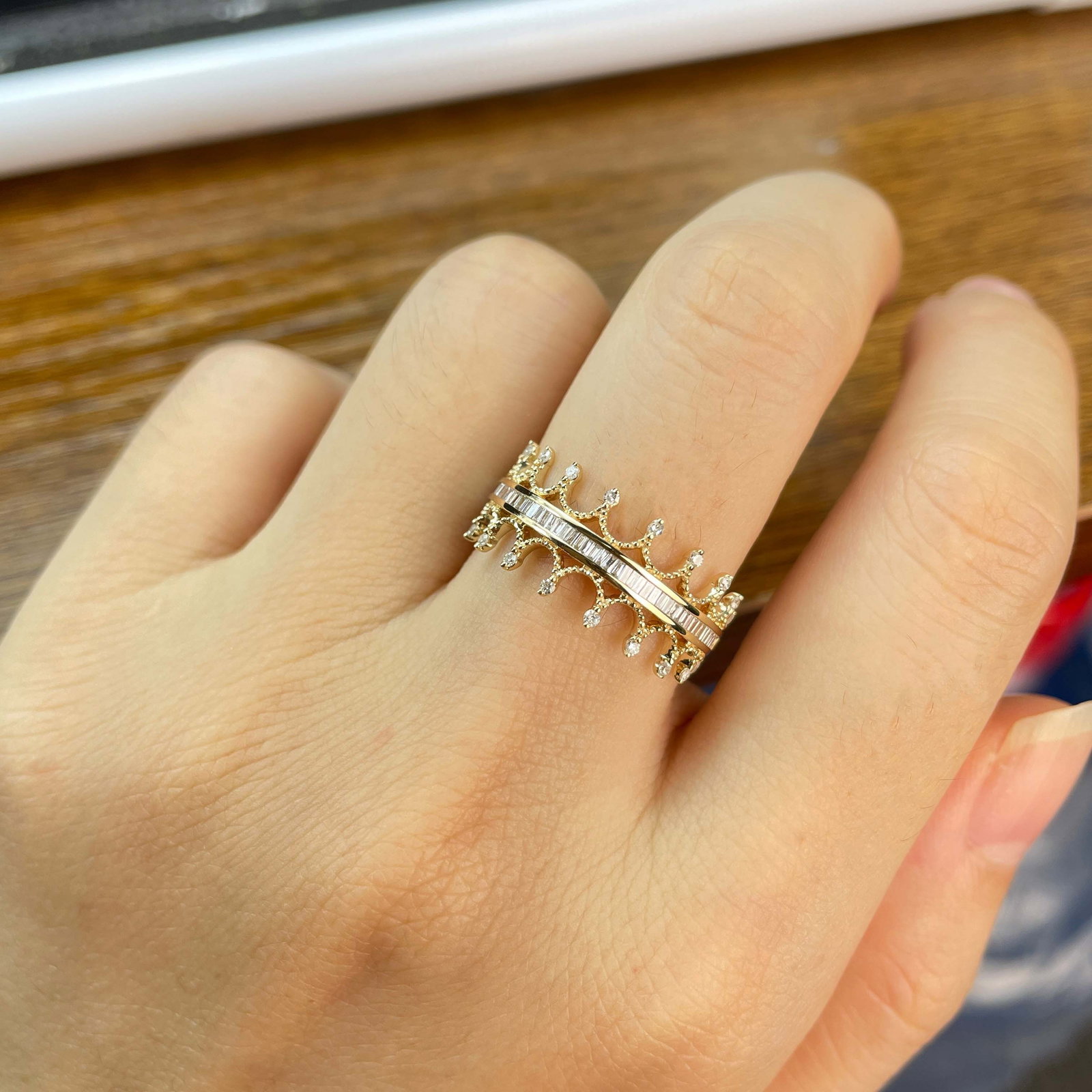 14k Gold 0.25 Ct Natural H Diamond Ring - 5