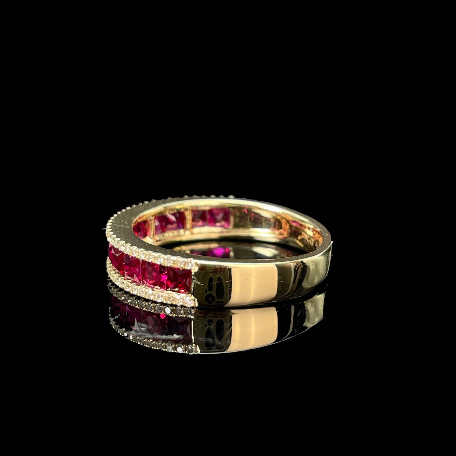 14k Gold 1.7 Ct Natural Ruby & Diamond Ring - 3