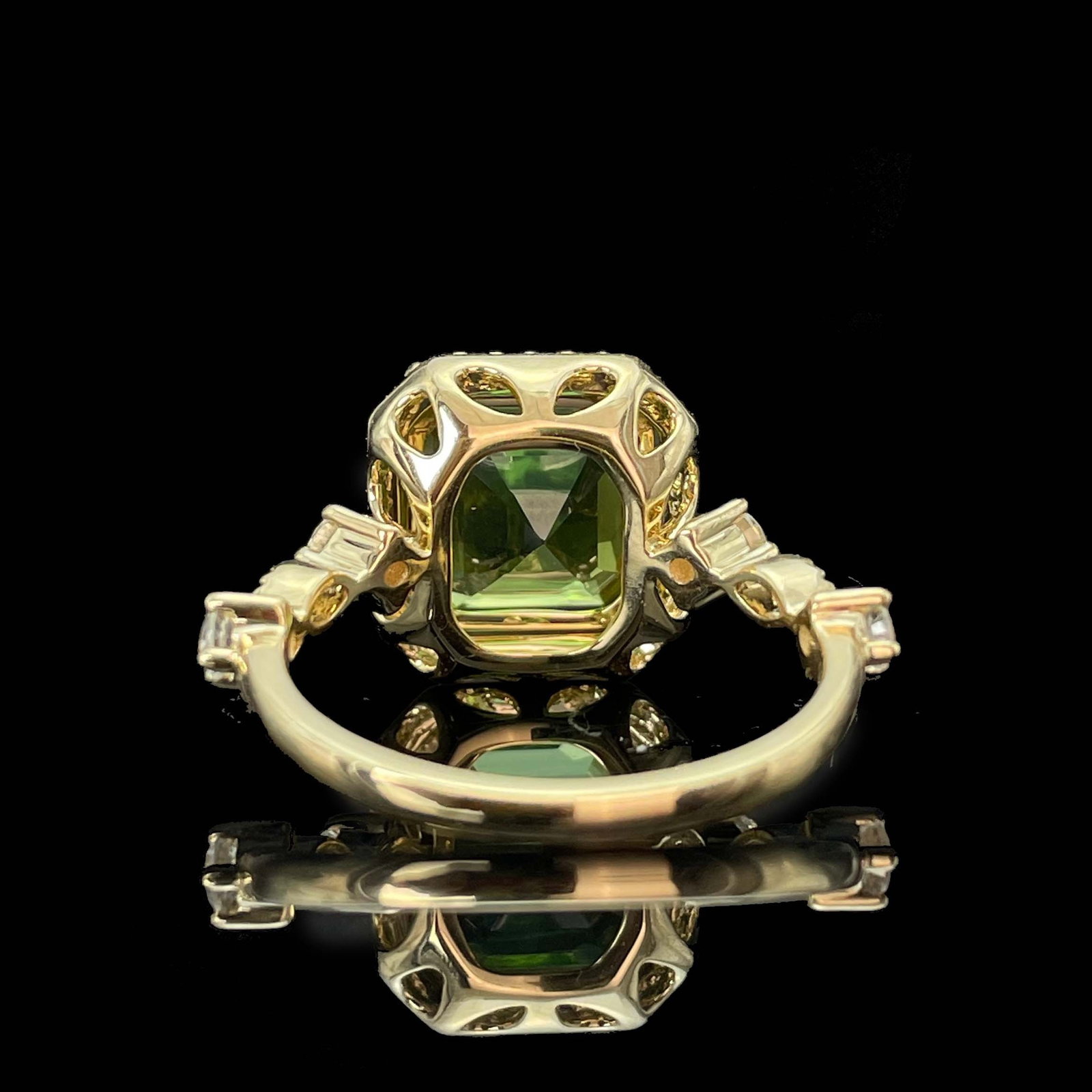 14k Gold 3.86 Ctw Natural Tourmaline & Sapphire Ring - 2