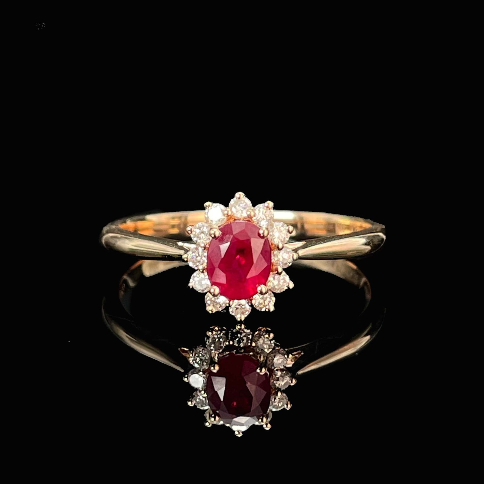 14k Gold 0.68 Ctw Natural Ruby & Diamond Ring (1 of 7)