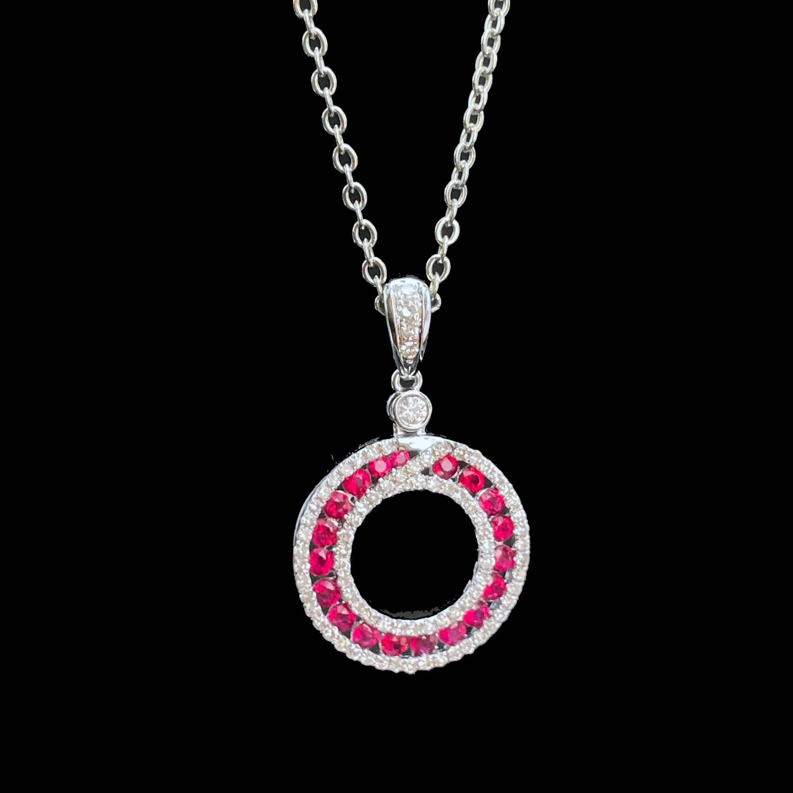 14k Gold 0.5 Ct Natural Ruby & Diamond Pendant( Without Chain ) - 2