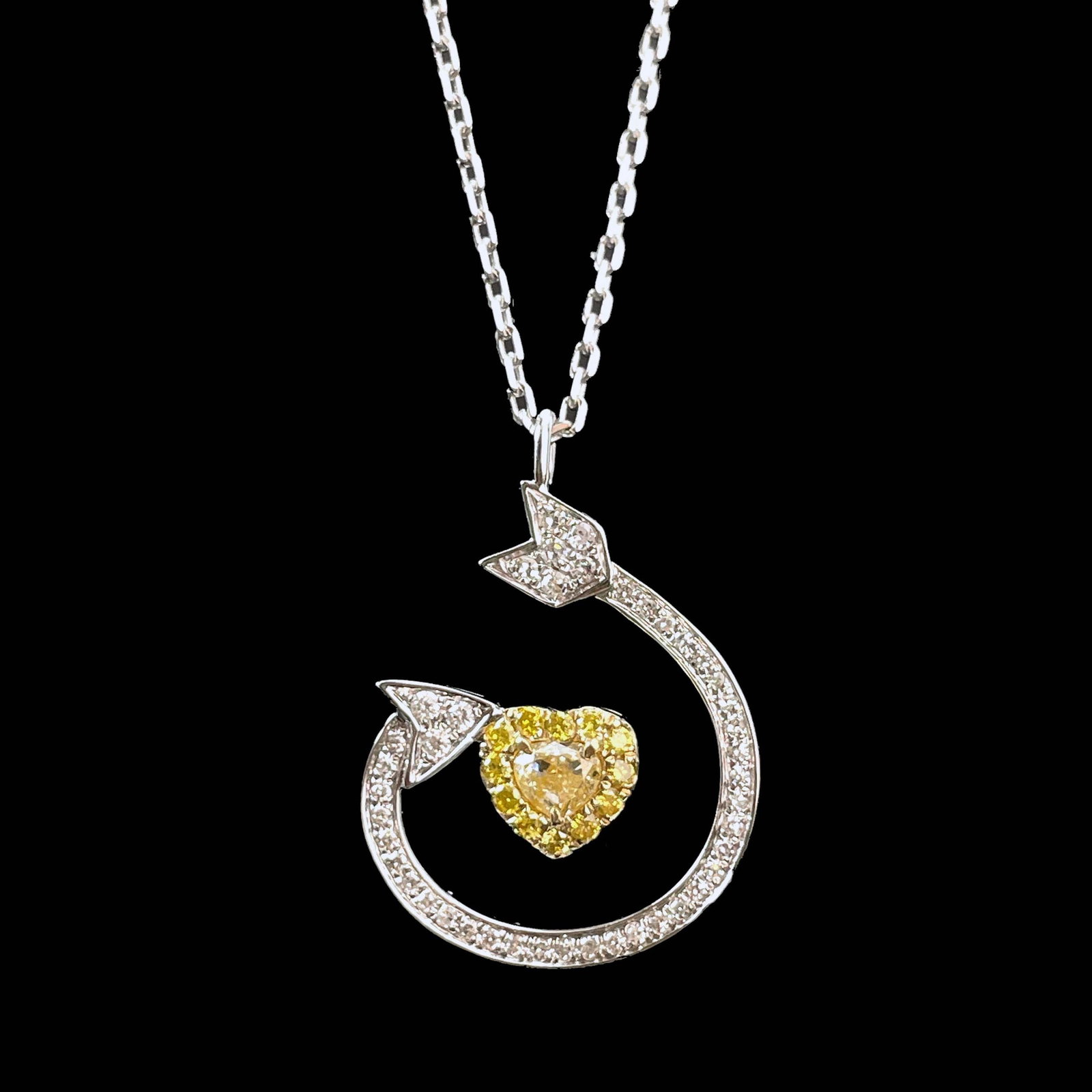 14k Gold 0.5 Ct Natural Color Diamond Necklace - 2