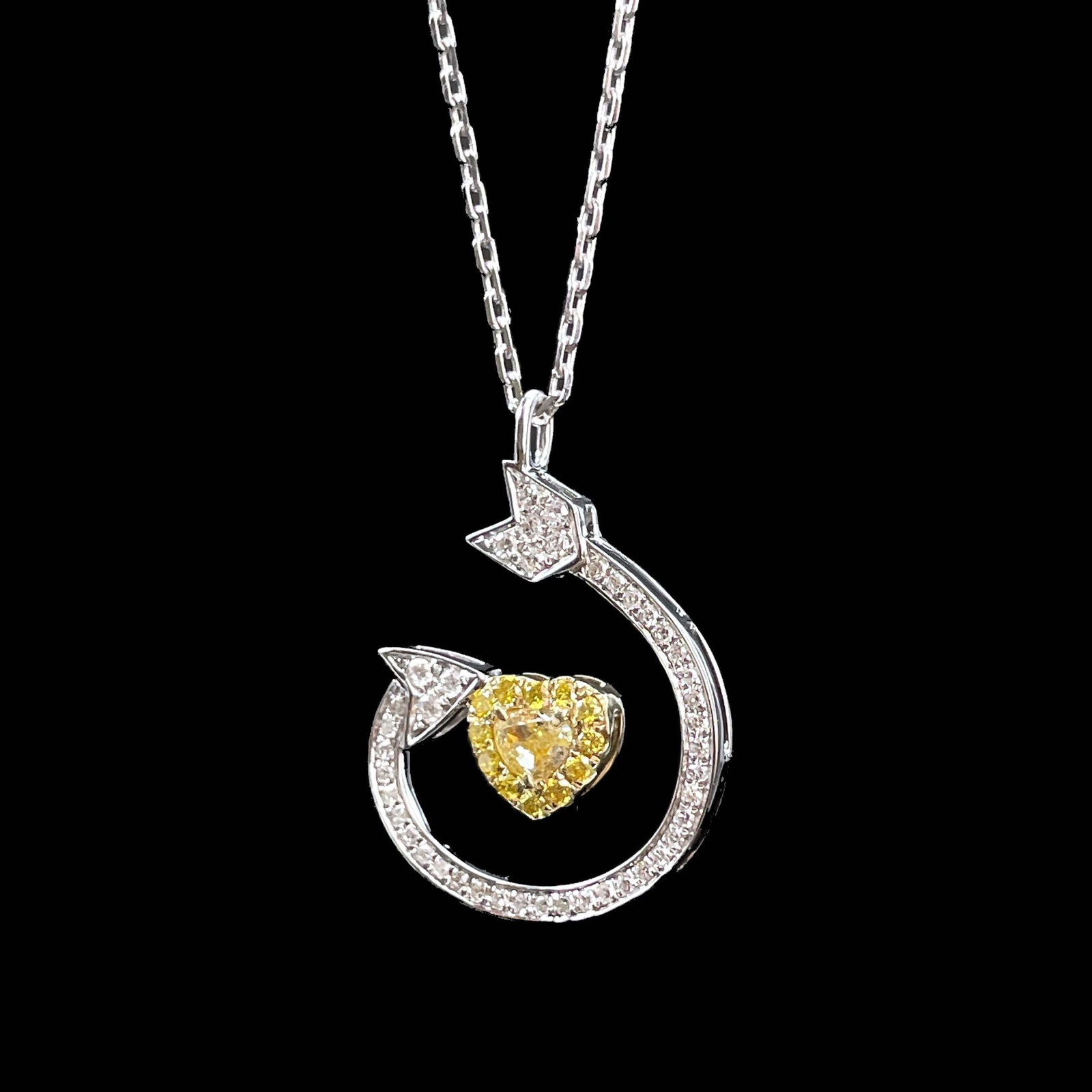 14k Gold 0.5 Ct Natural Color Diamond Necklace - 3