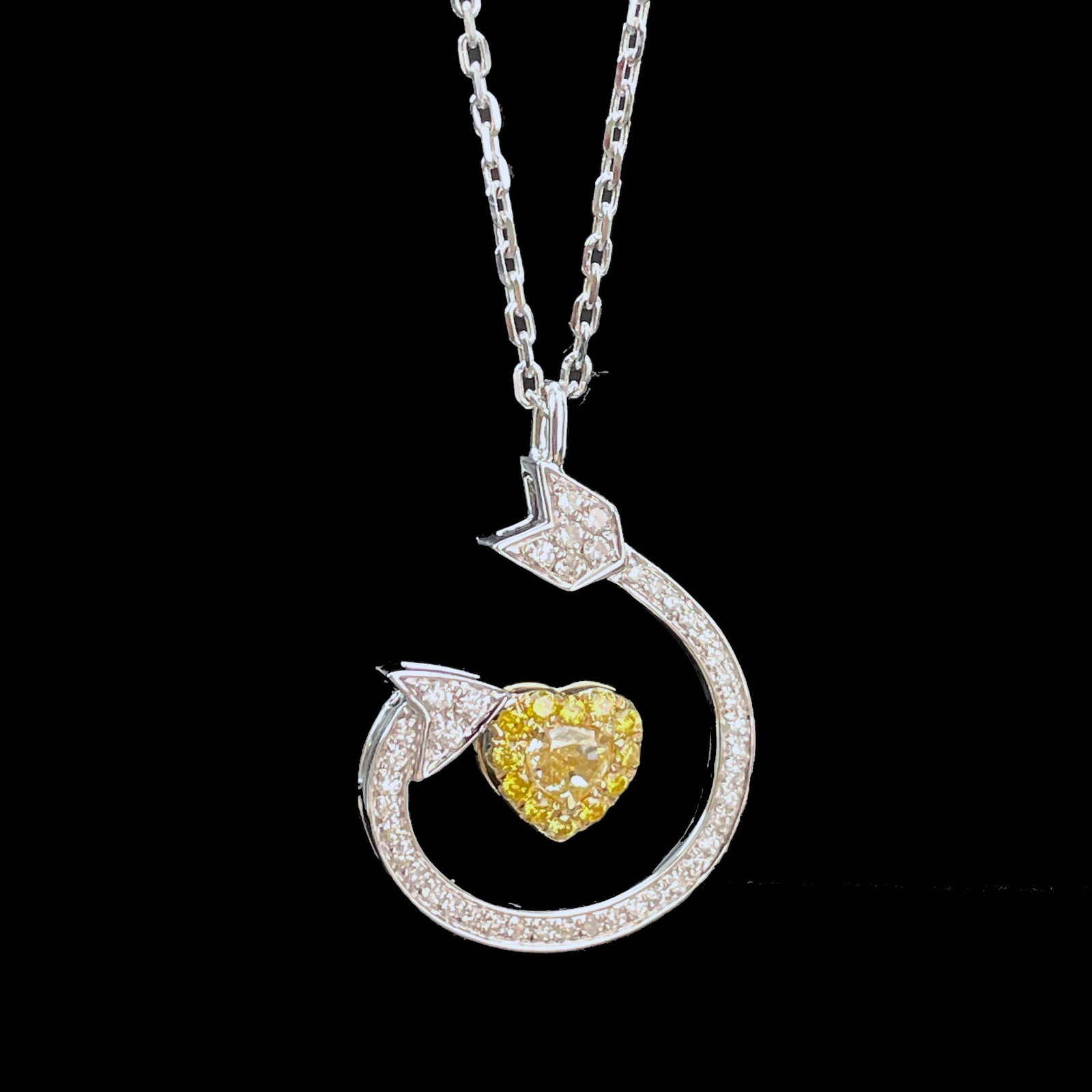 14k Gold 0.5 Ct Natural Color Diamond Necklace - 6