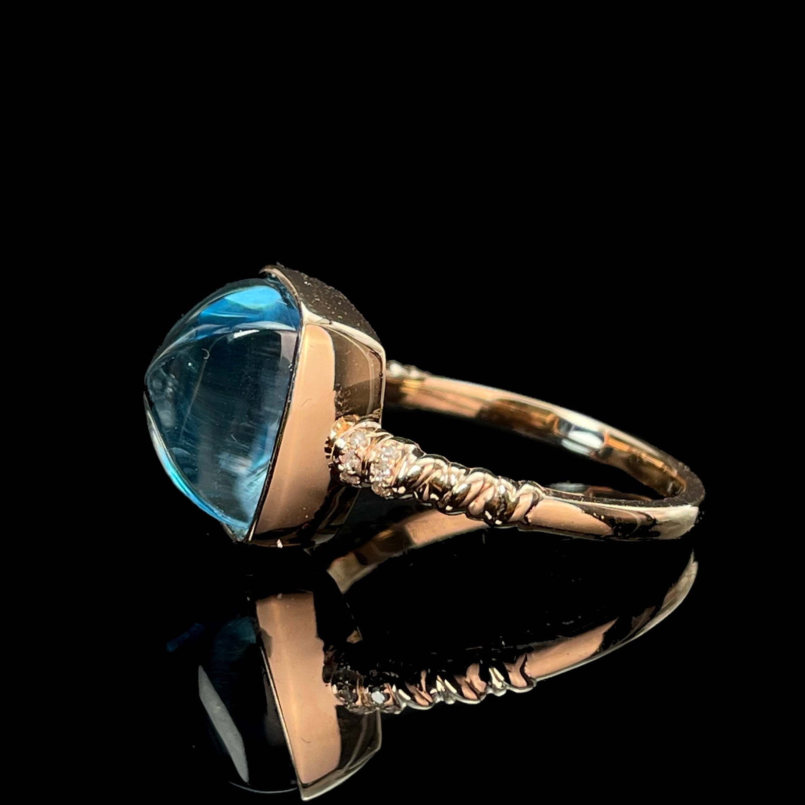 14k Gold 8.13 Ctw Natural Topaz & Diamond Ring - 2
