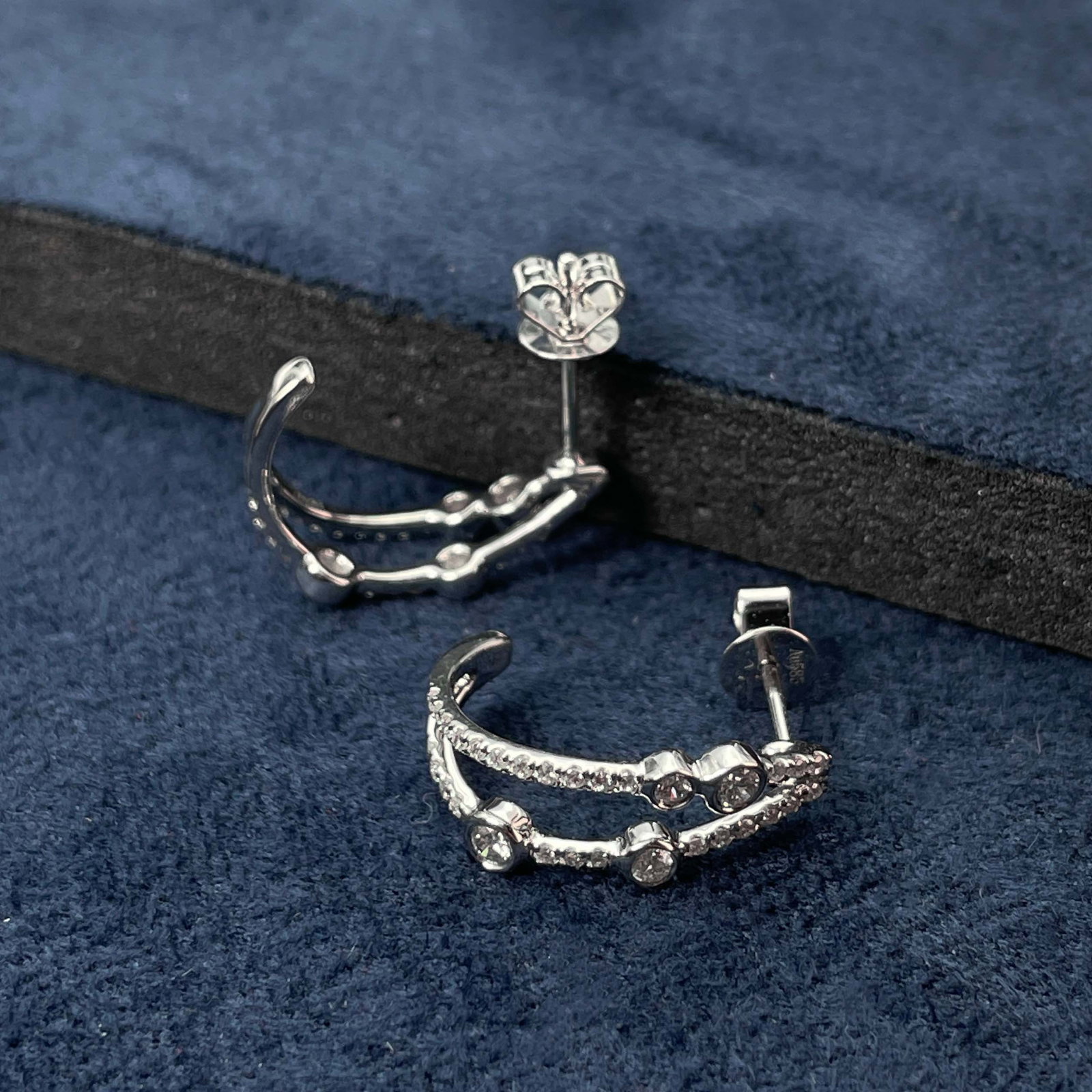 14k Gold 0.38 Ct Natural H Diamond Earrings - 3