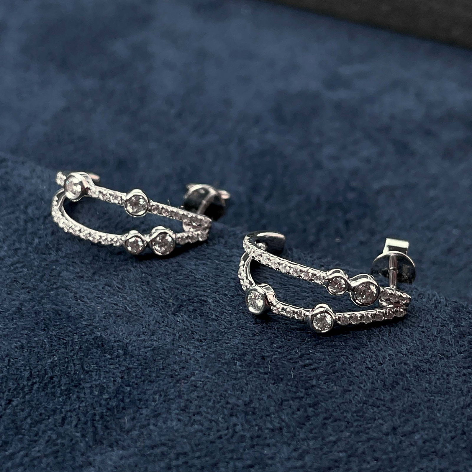 14k Gold 0.38 Ct Natural H Diamond Earrings - 4