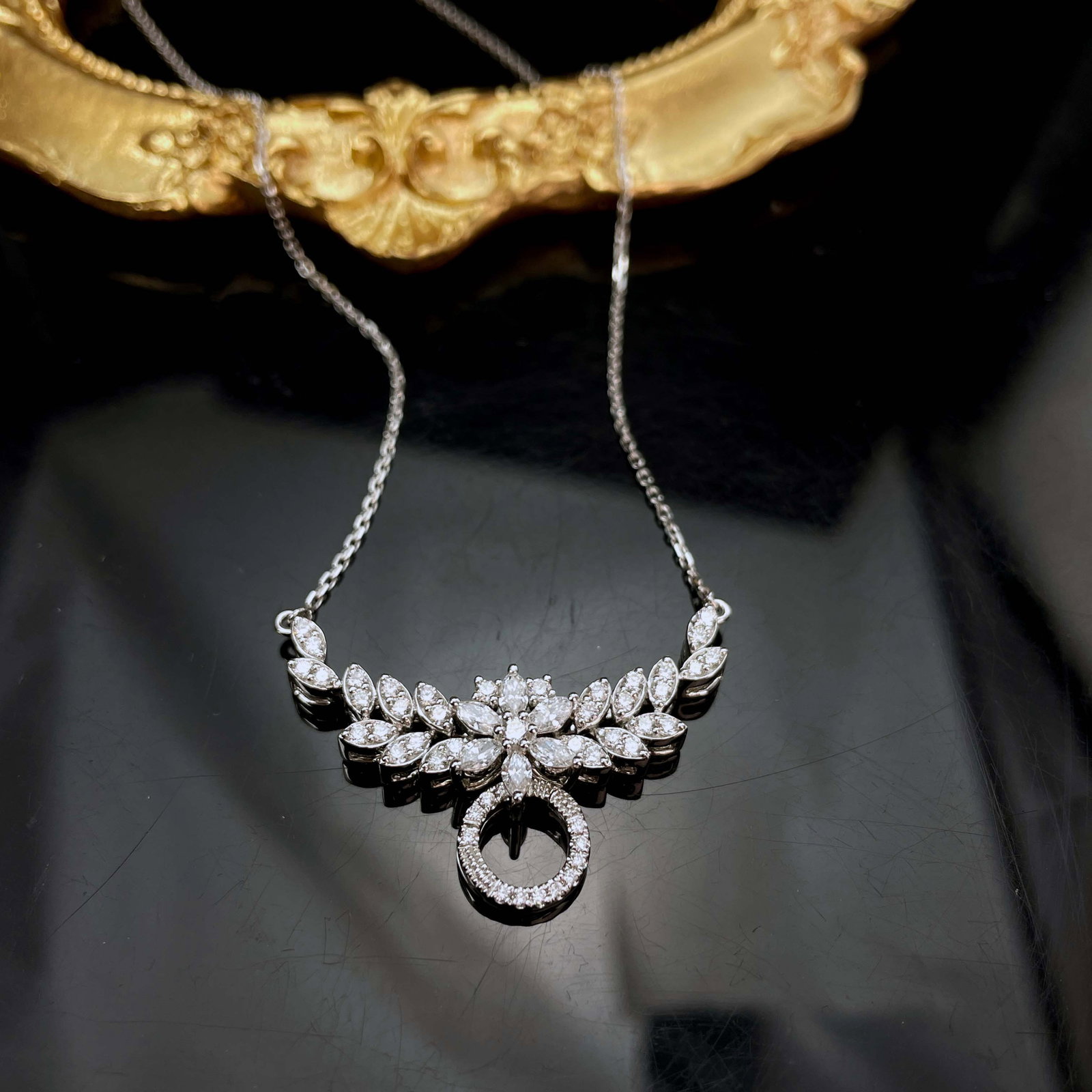 14k Gold 1.08 Ctw Natural H Diamond Necklace (1 of 6)