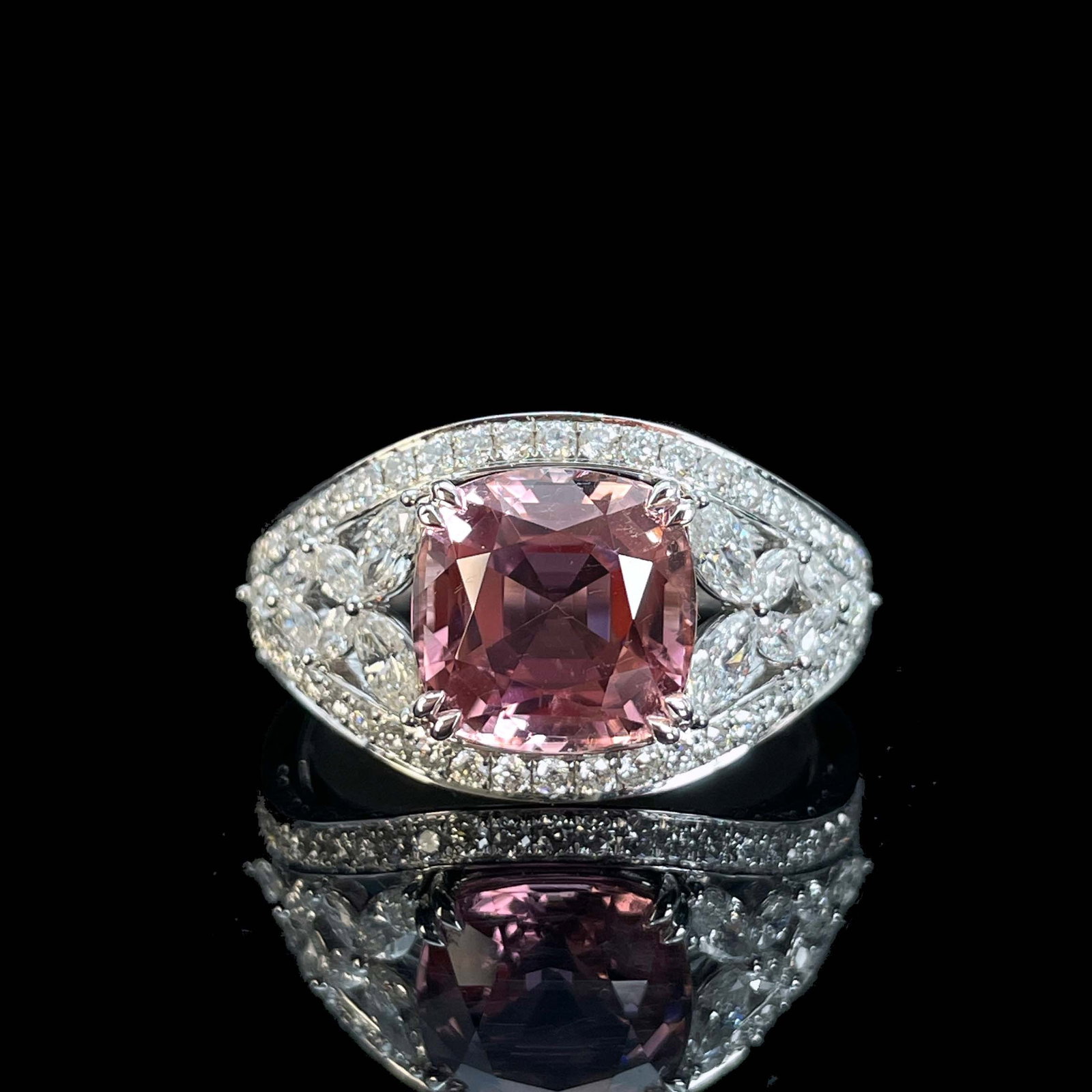 14k Gold 4.47 Ctw Natural Tourmaline & Diamond Ring - 3