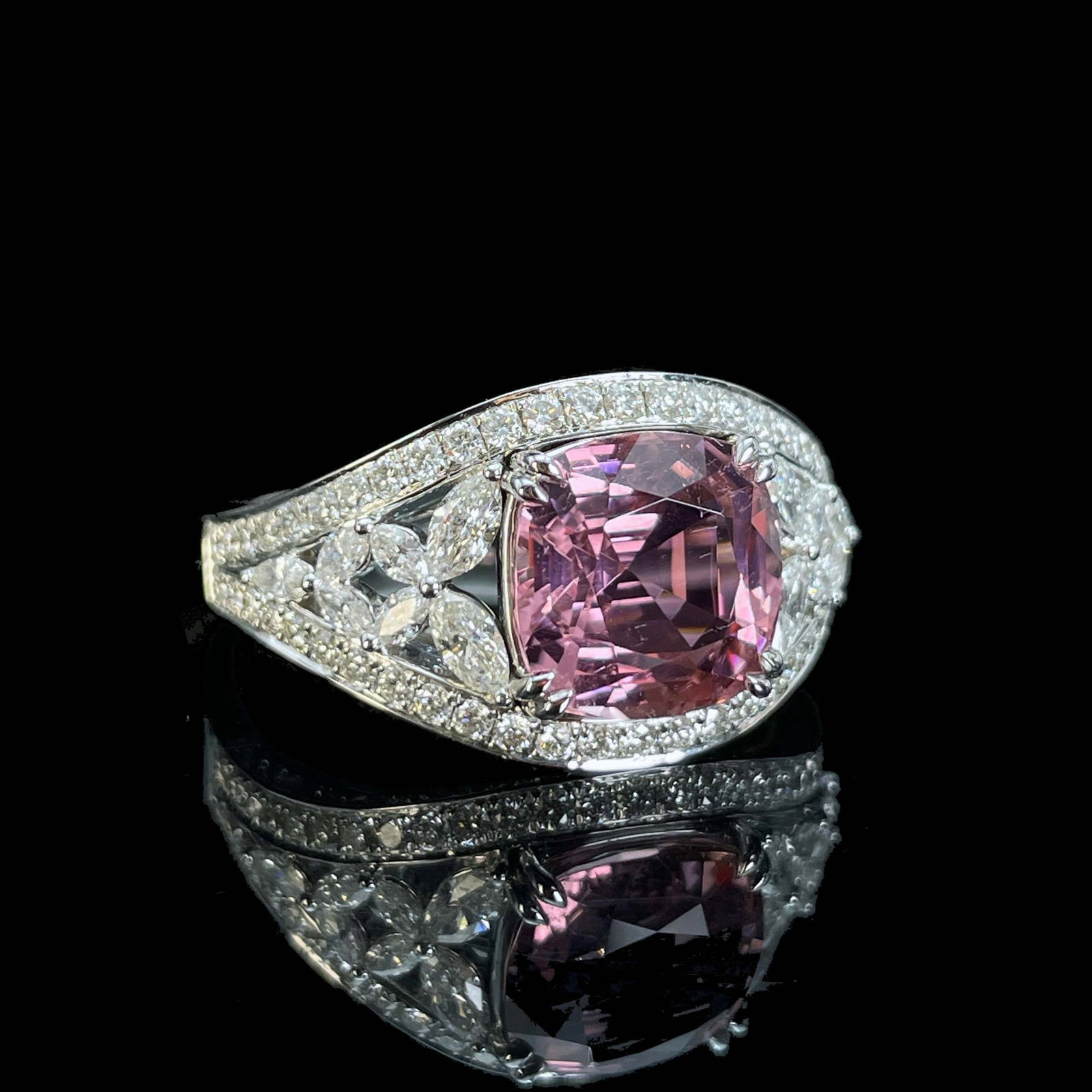 14k Gold 4.47 Ctw Natural Tourmaline & Diamond Ring - 4