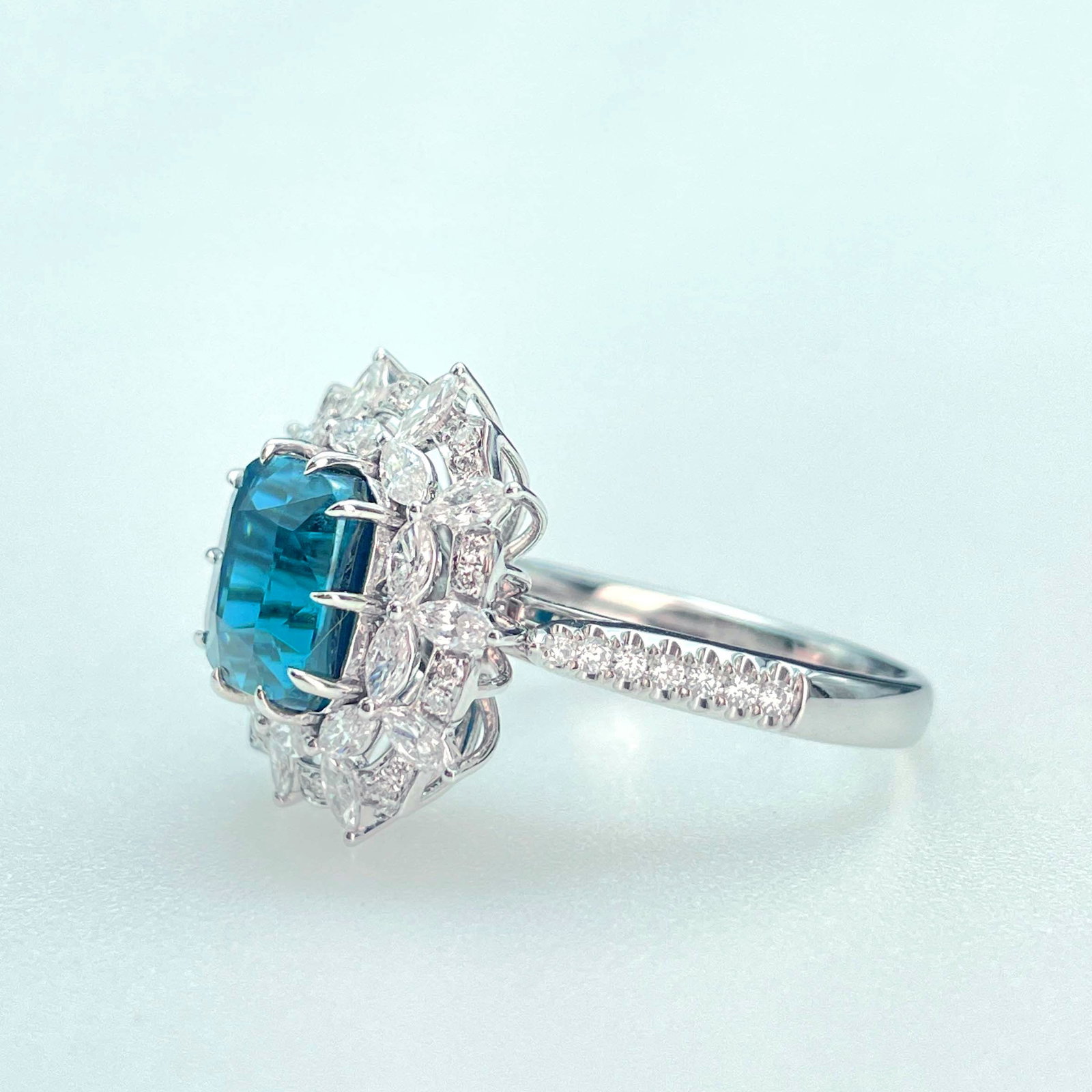 14k Gold 5.29 Ctw Natural Tourmaline & Diamond Ring/pendant( Without Chain ) - 2