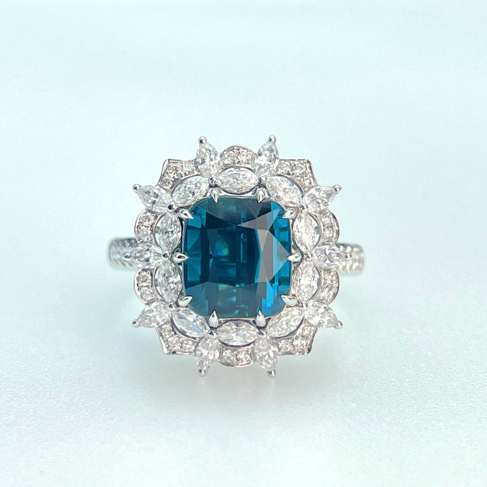 14k Gold 5.29 Ctw Natural Tourmaline & Diamond Ring/pendant( Without Chain ) - 4