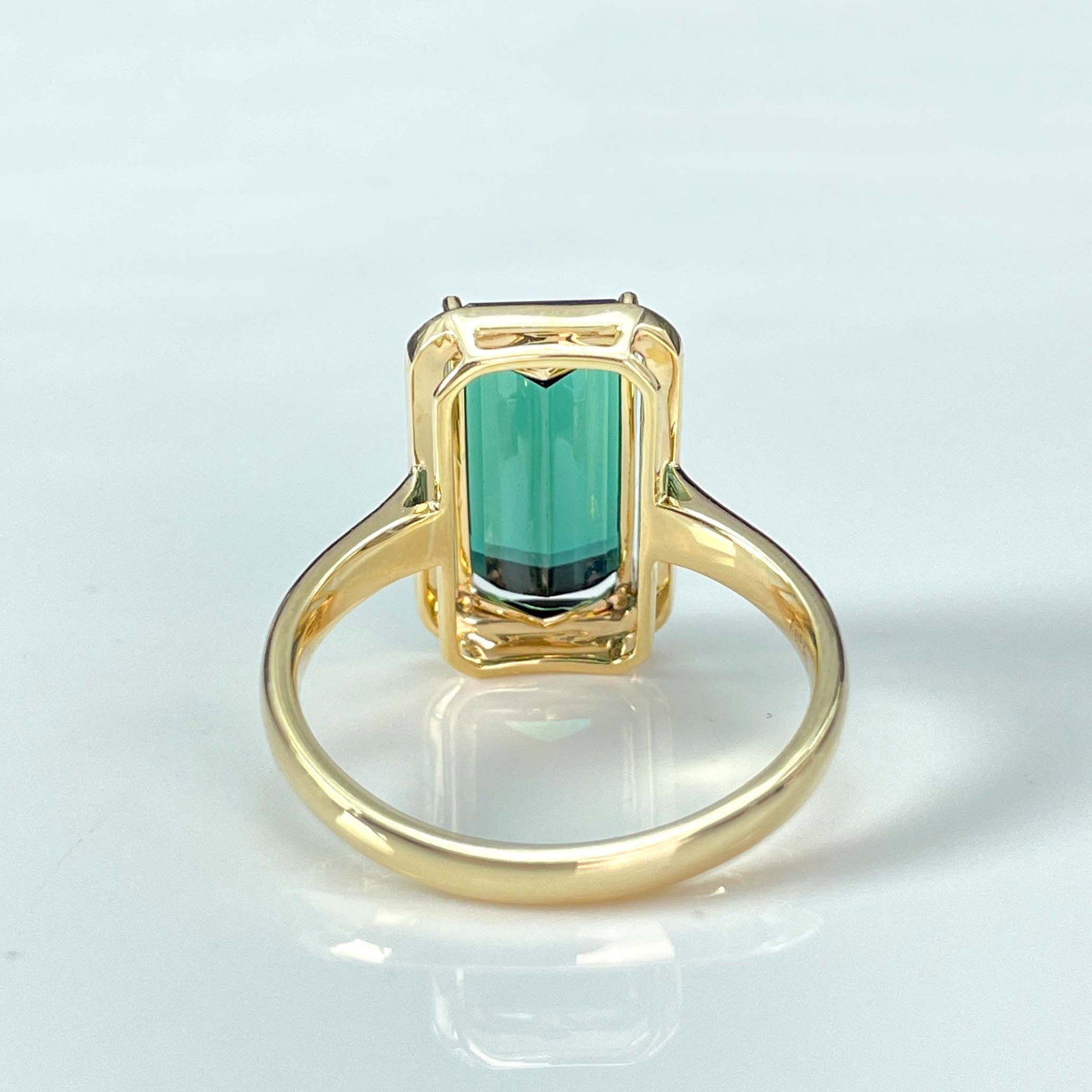 14k Gold 5 Ct Natural Tourmaline & Diamond Ring - 3