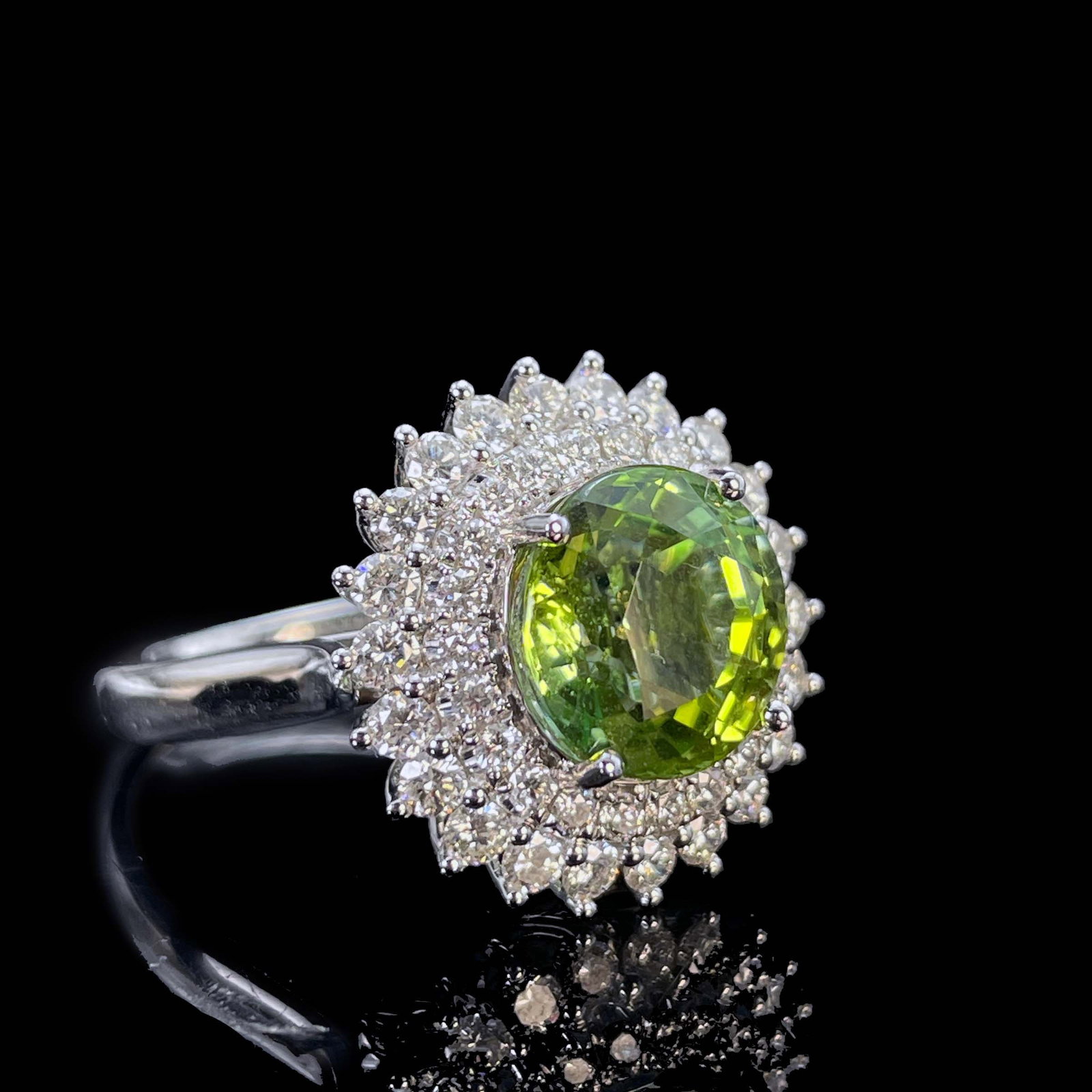 14k Gold 5.39 Ctw Natural Tourmaline & Diamond Ring/pendant( Without Chain ) - 2