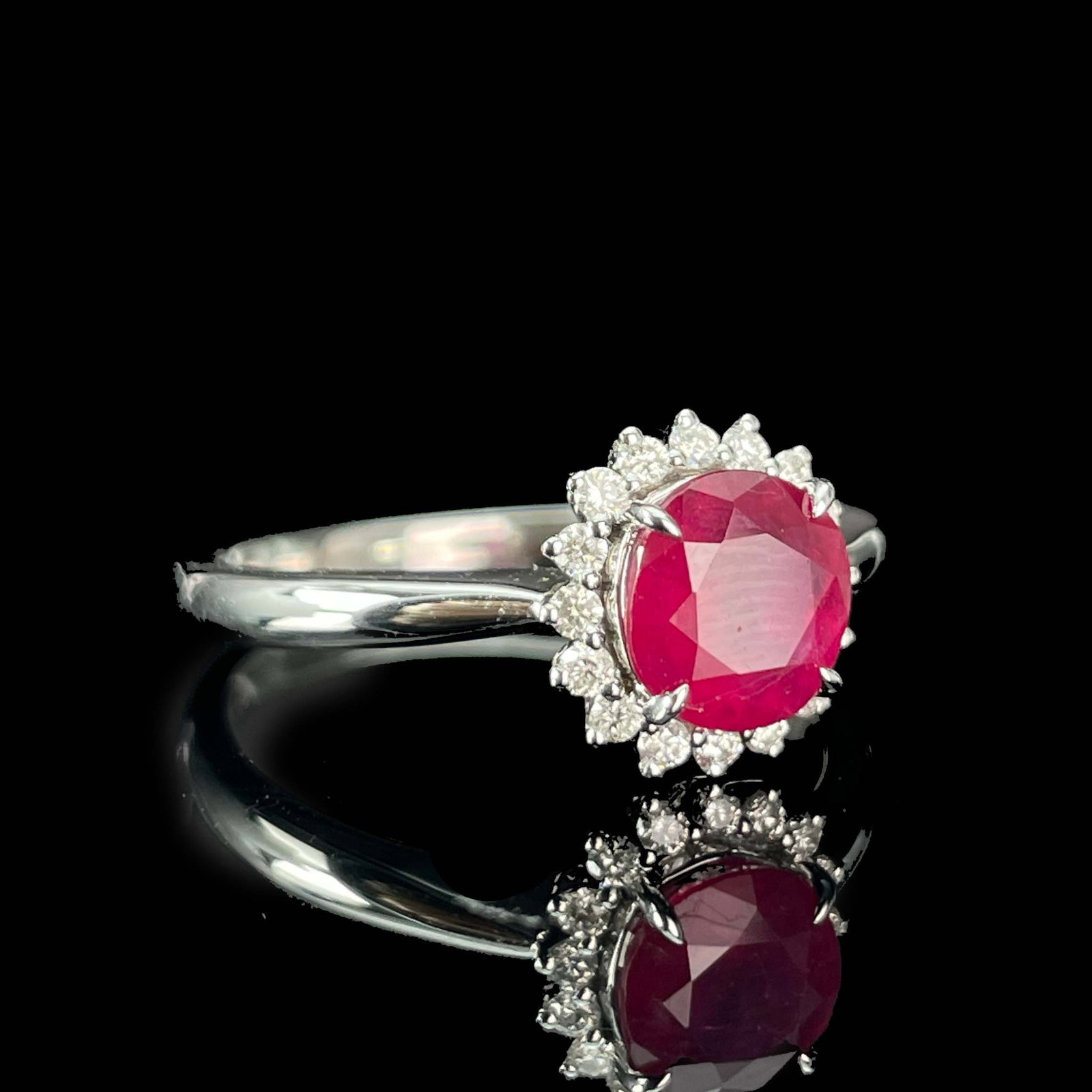 14k Gold 1.26 Ctw Natural Ruby & Diamond Ring - 4