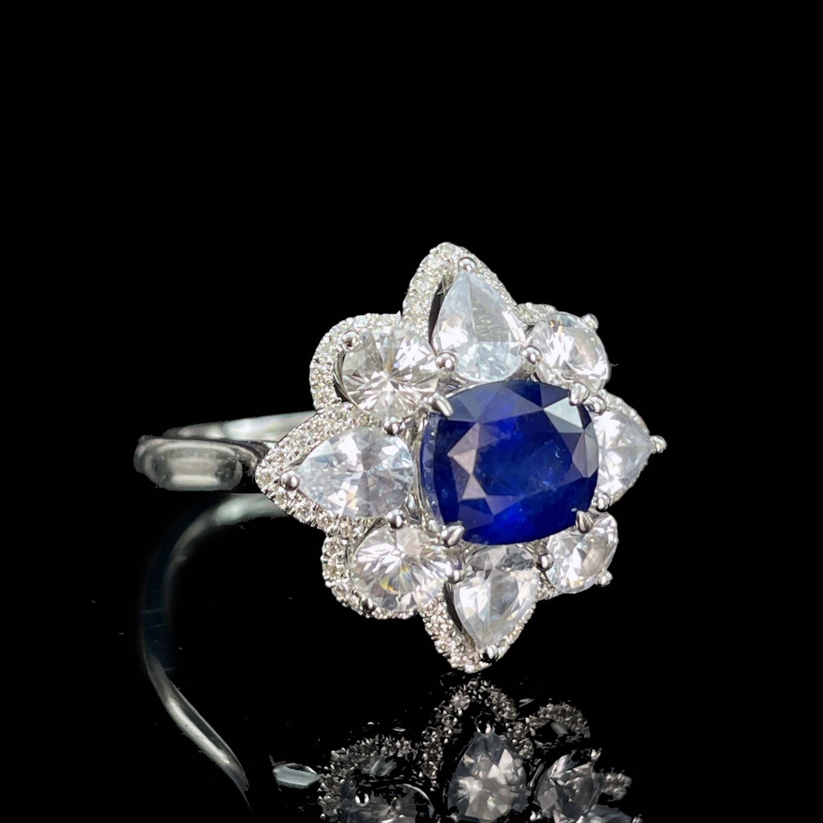 14k Gold 1.98 Ctw Natural Sapphire & Diamond Ring - 2