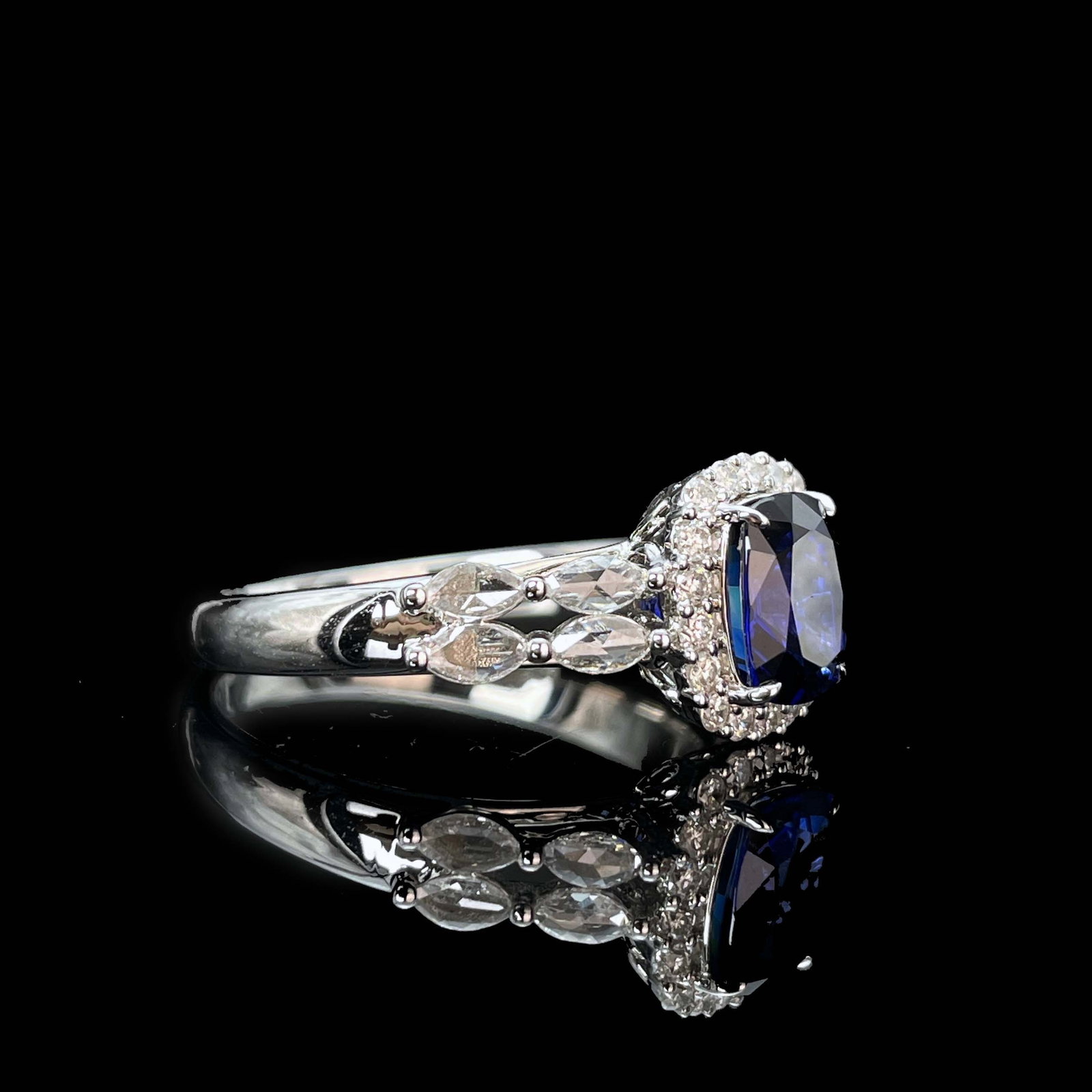 14k Gold 1.52 Ctw Natural Sapphire & Diamond Ring - 3