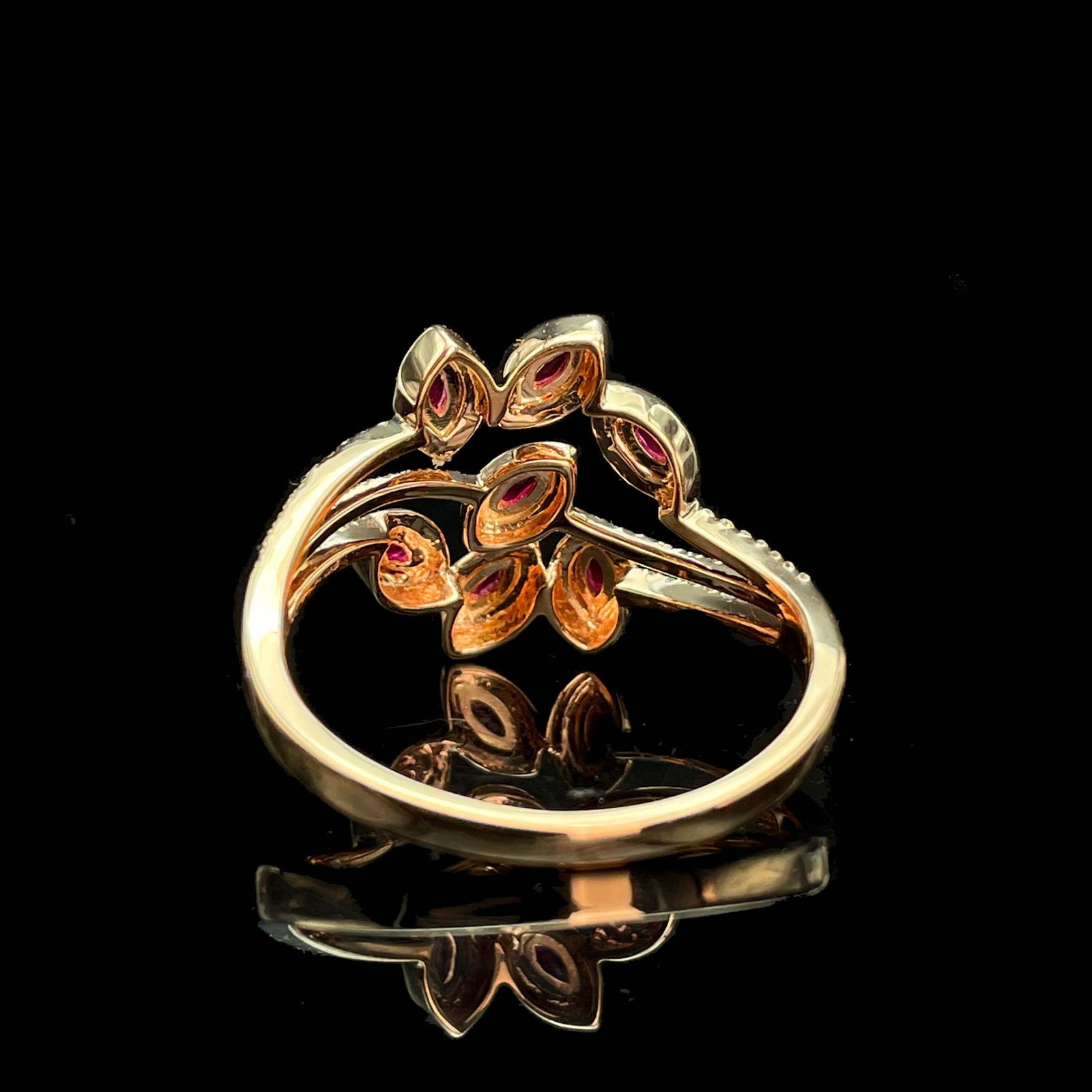 14k Gold 0.58 Ctw Natural Ruby & Diamond Ring - 5