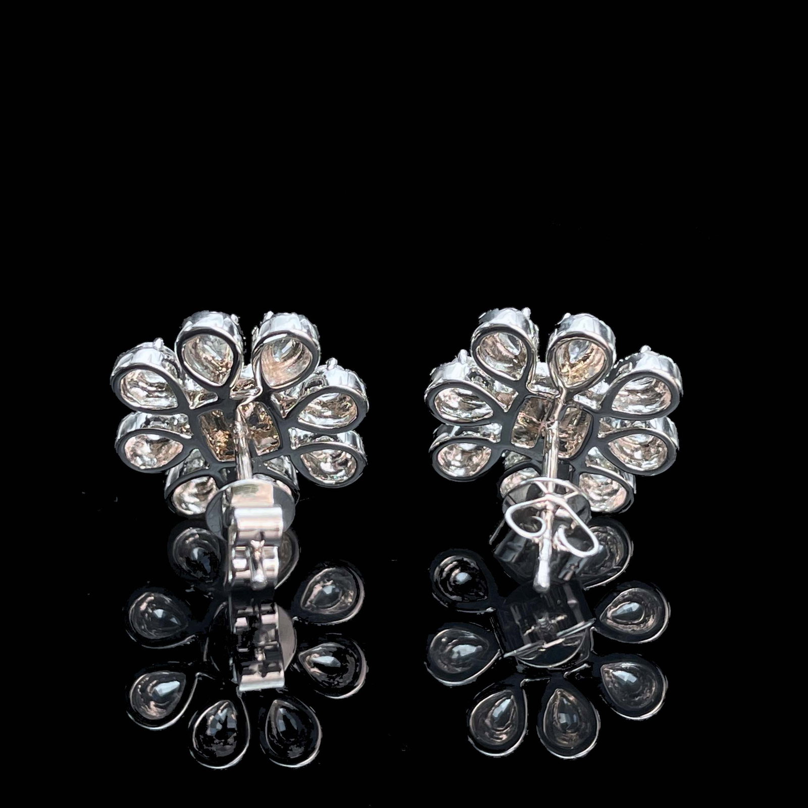 14k Gold 1.52 Ctw Natural Yellow Diamond & Sapphire Earrings - 4