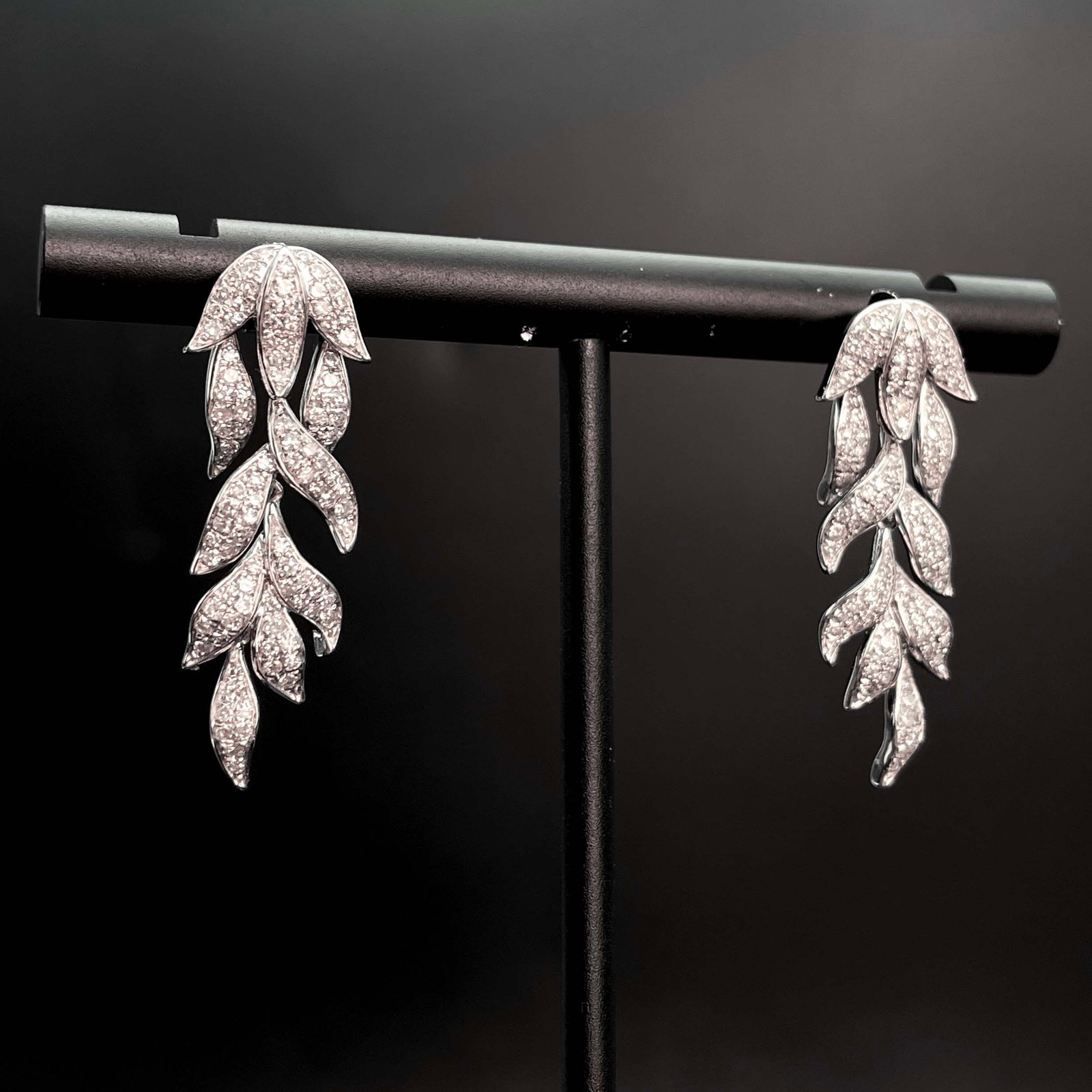 14k Gold 0.74 Ct Natural H Diamond Earrings - 3