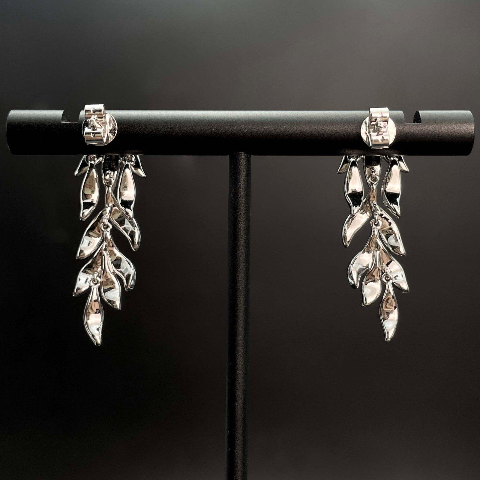 14k Gold 0.74 Ct Natural H Diamond Earrings - 4