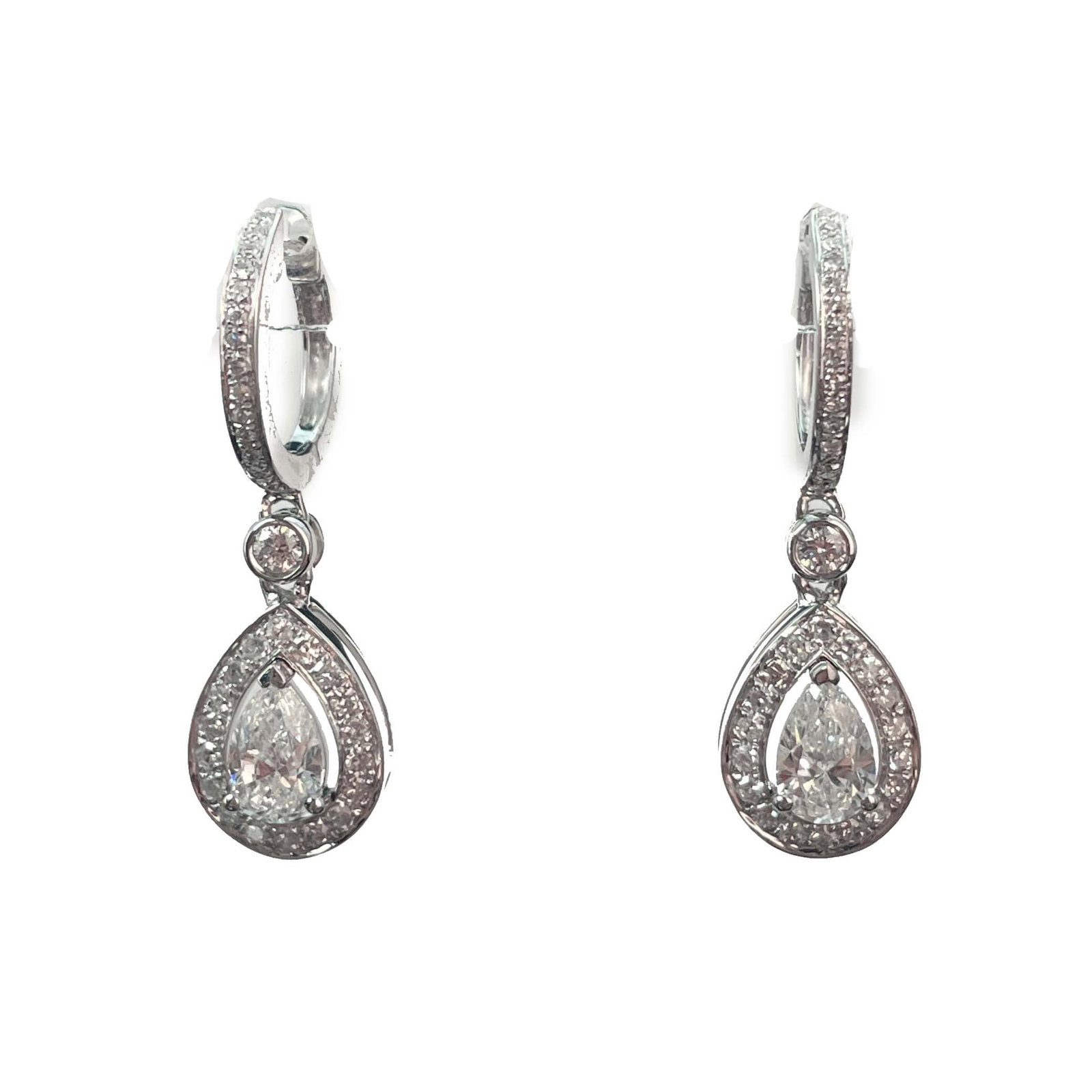 14k Gold 0.98 Ctw Natural H Diamond Earrings - 3