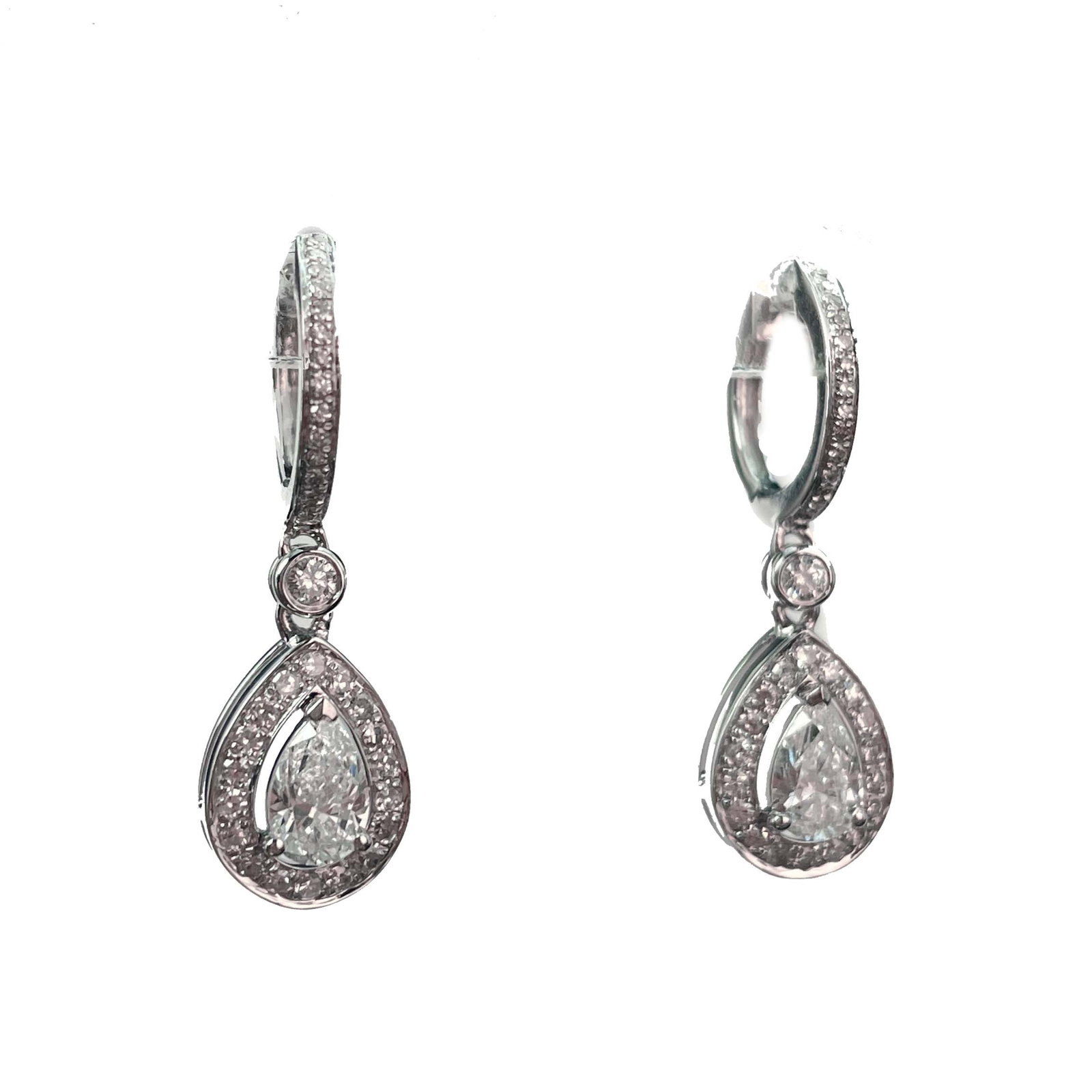 14k Gold 0.98 Ctw Natural H Diamond Earrings - 4