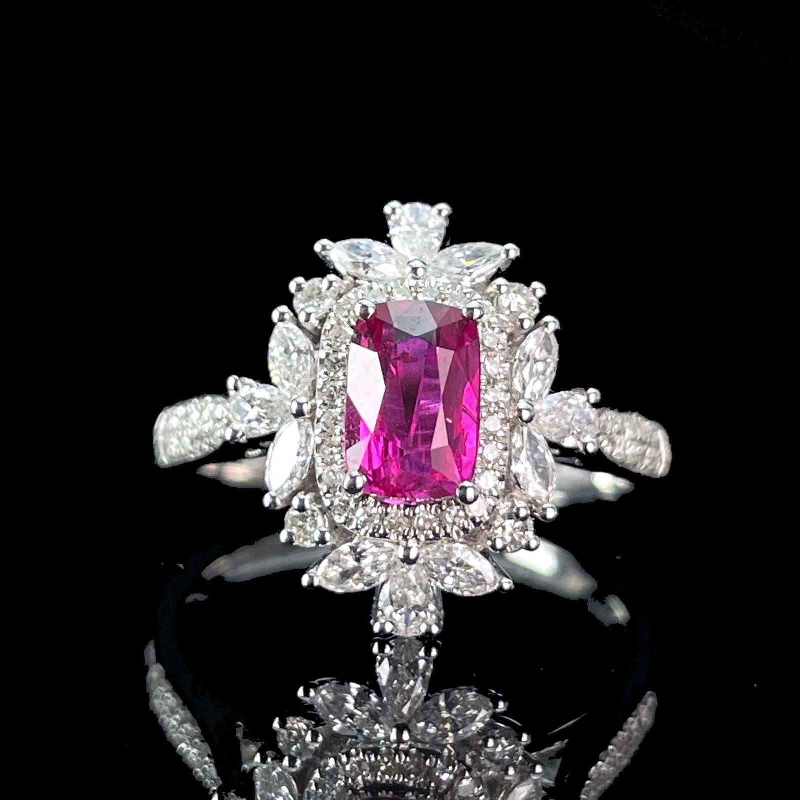 14k Gold 1.02 Ct Natural Sapphire & Diamond Ring - 2