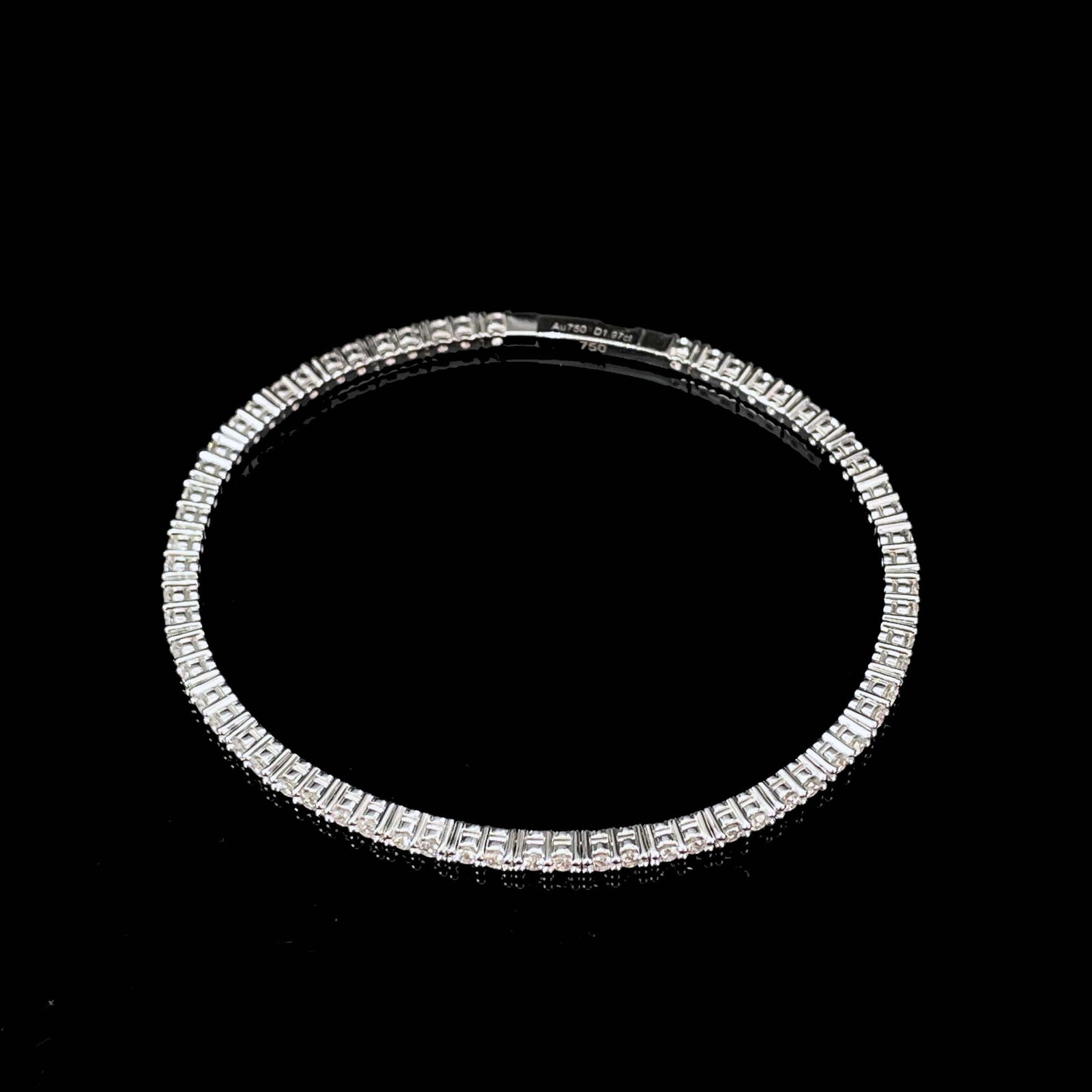 14k Gold 1.97 Ct Natural H Diamond Bangle - 2