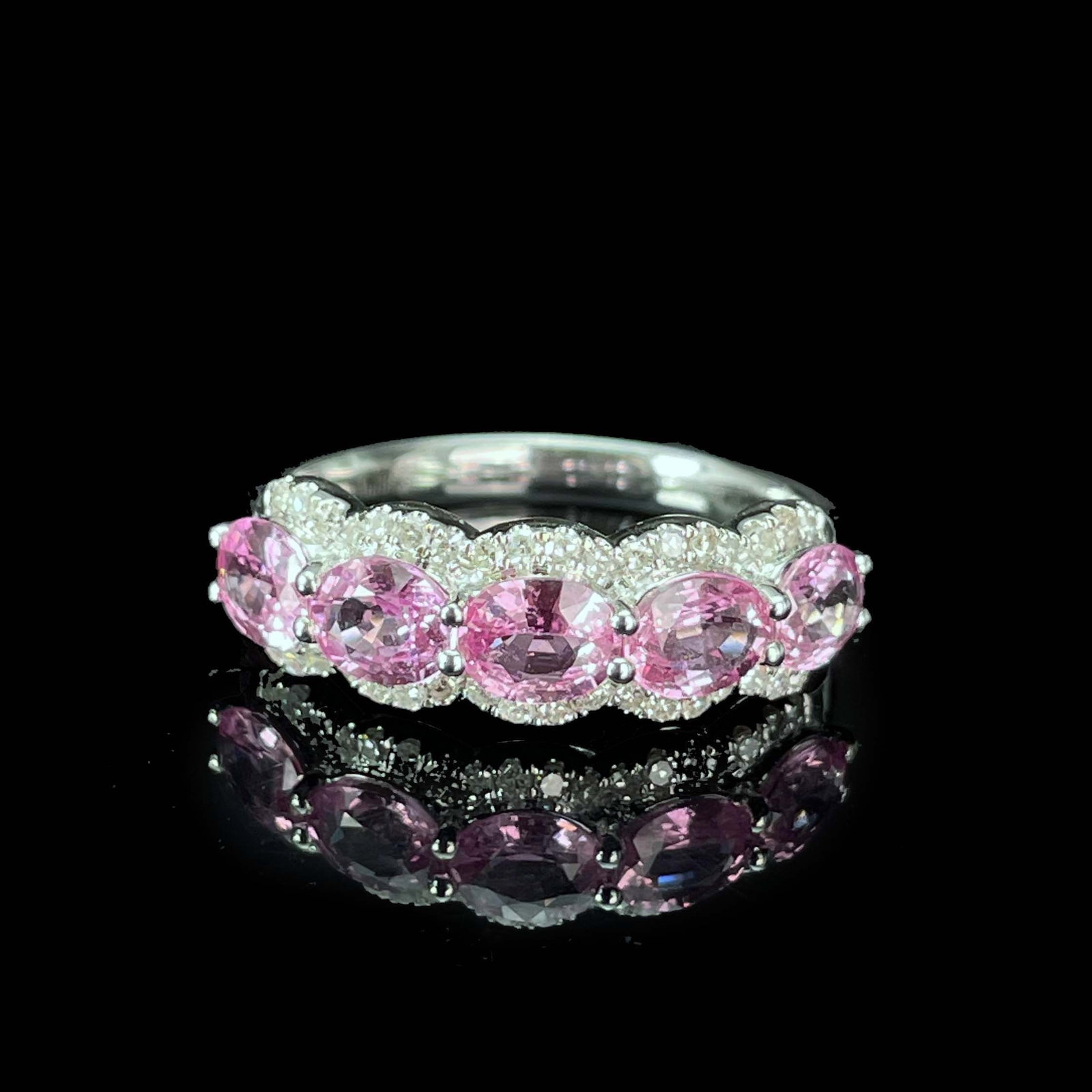 14k Gold 2.13 Ctw Natural Padparadscha Sapphire & Diamond Ring - 2