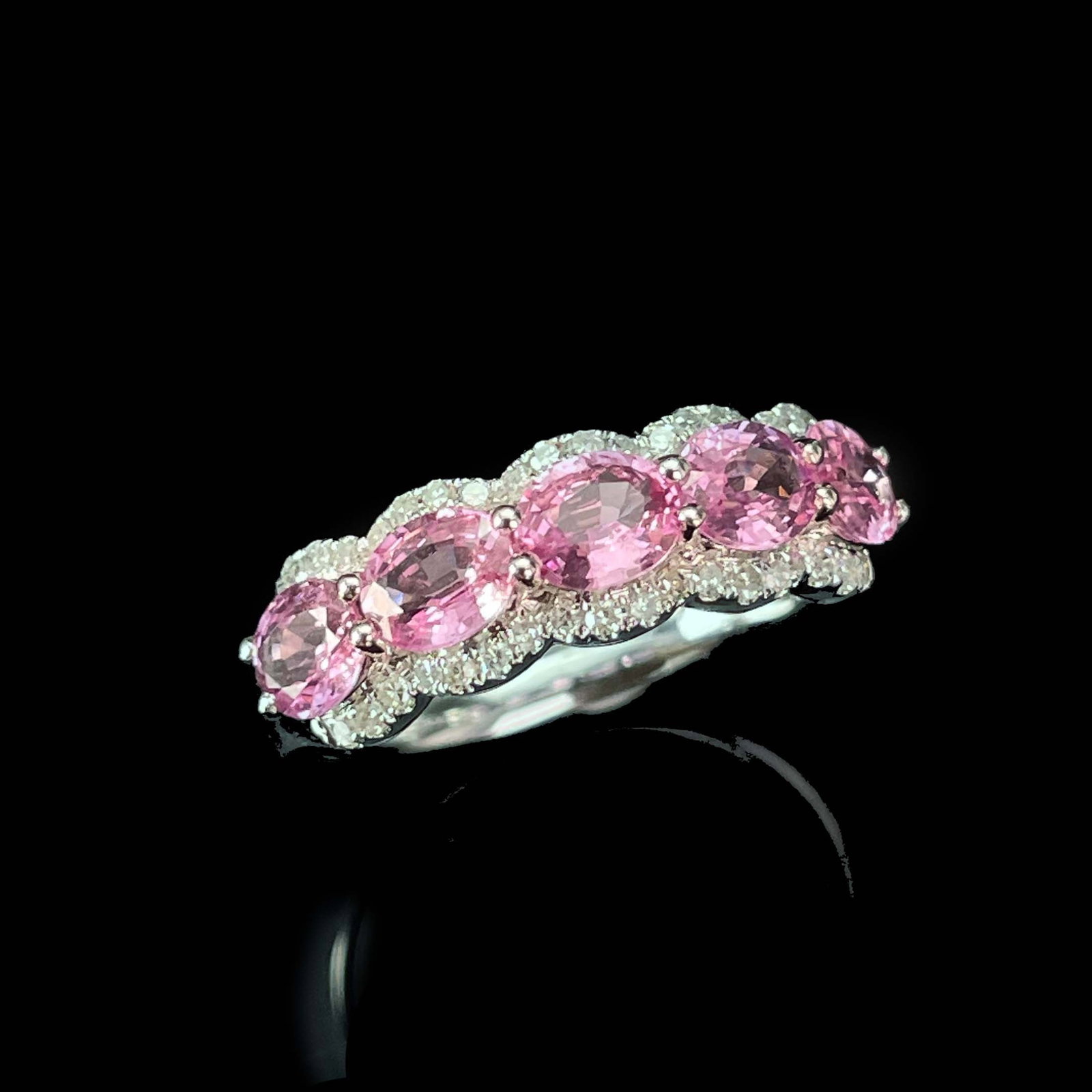 14k Gold 2.13 Ctw Natural Padparadscha Sapphire & Diamond Ring - 6