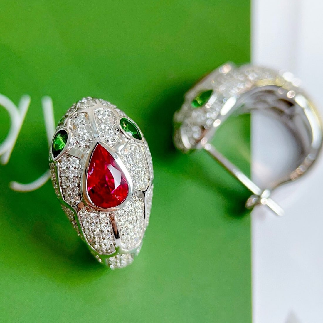 14k Gold 1.71 Ctw Natural Ruby & Diamond Earrings - 2